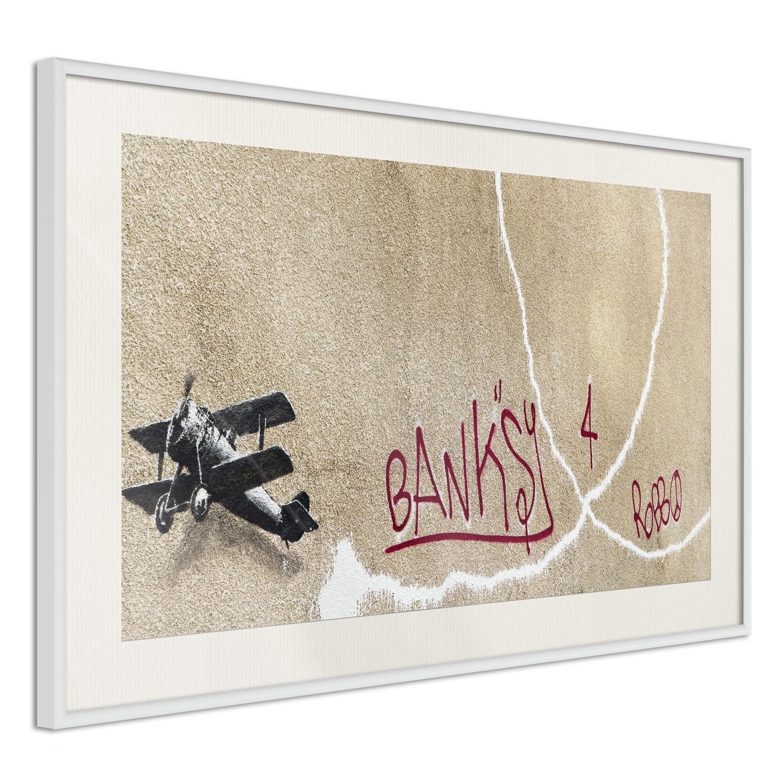Inramad Poster / Tavla - Banksy: Love Plane-Poster Inramad-Artgeist-peaceofhome.se