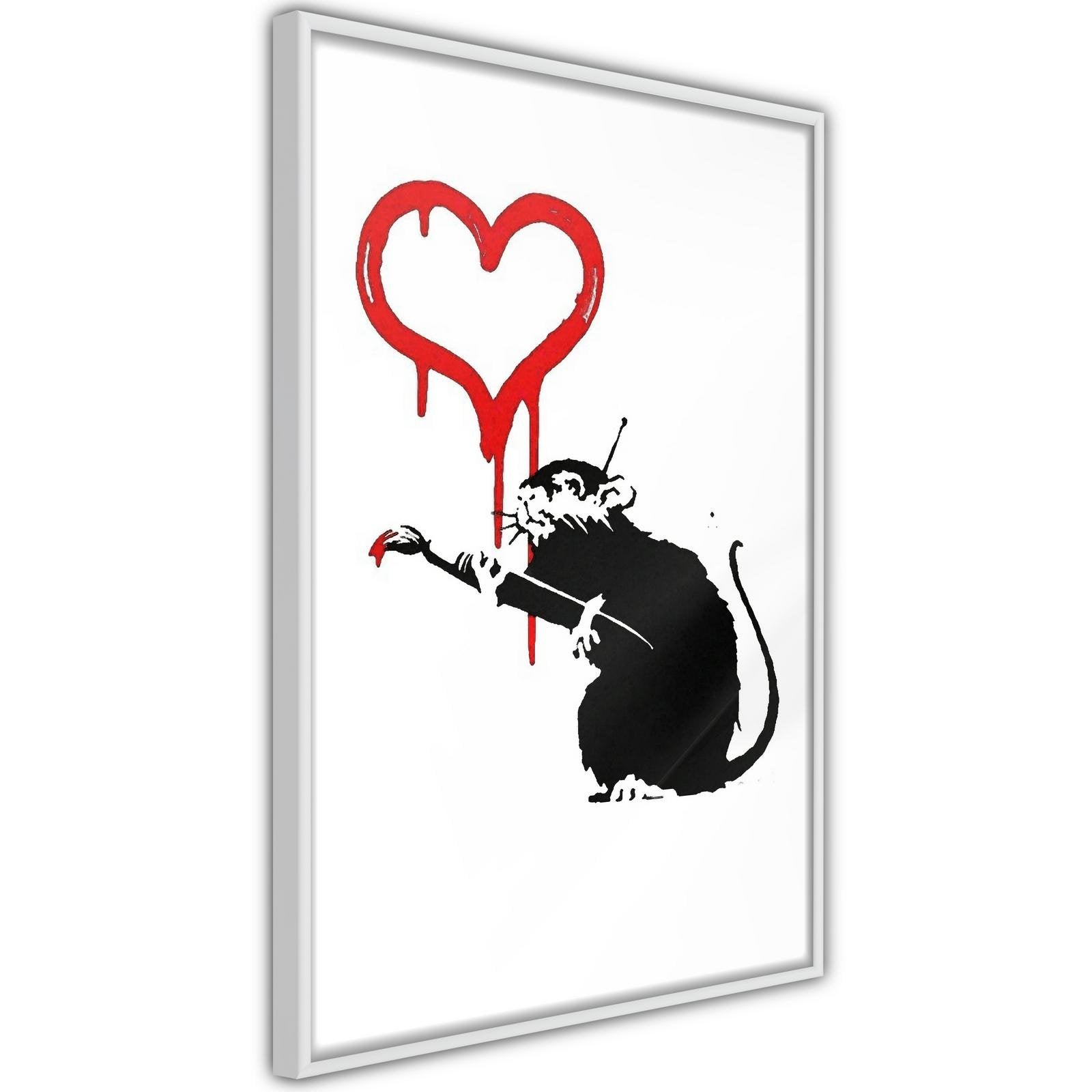Inramad Poster / Tavla - Banksy: Love Rat-Poster Inramad-Artgeist-peaceofhome.se