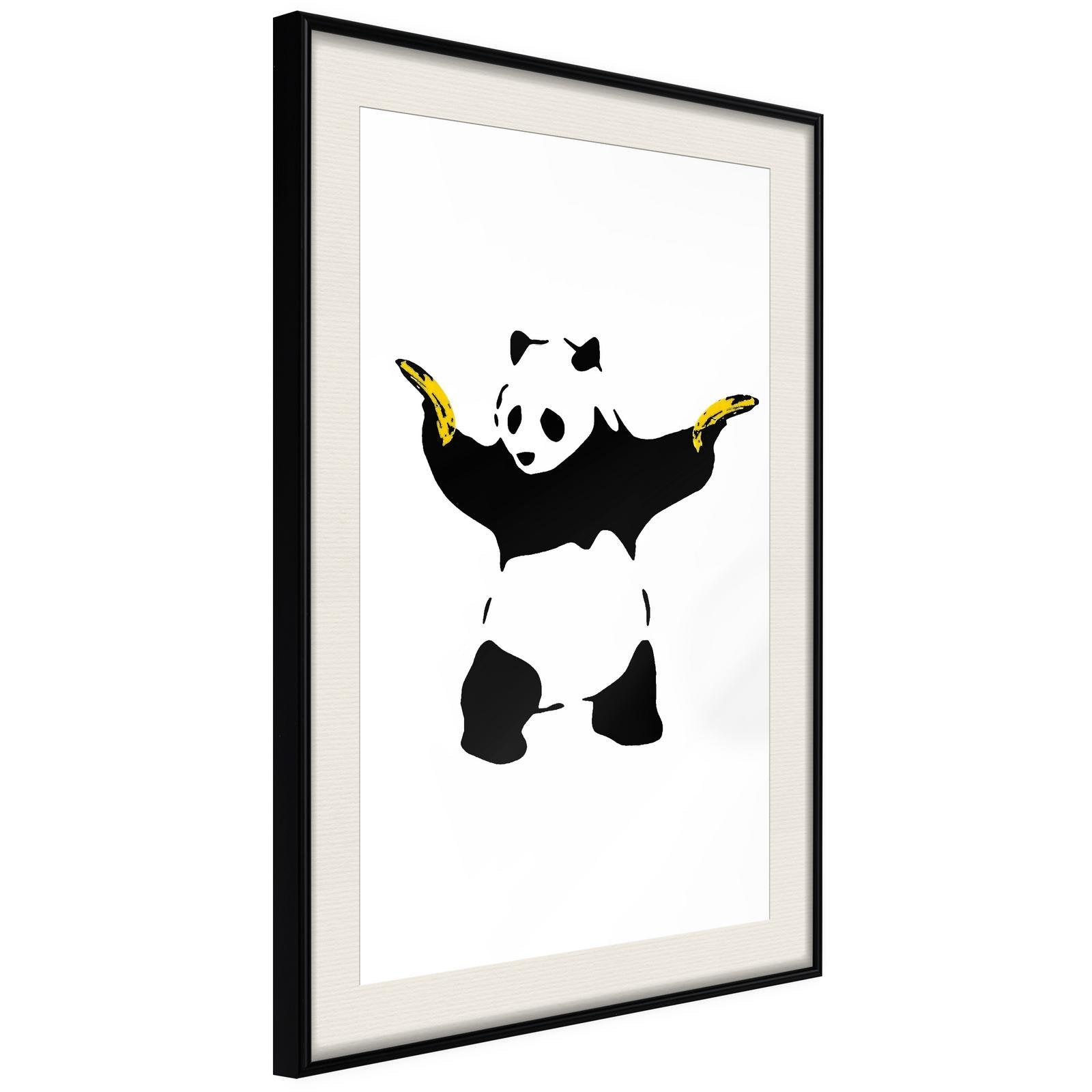 Inramad Poster / Tavla - Banksy: Panda With Guns-Poster Inramad-Artgeist-peaceofhome.se