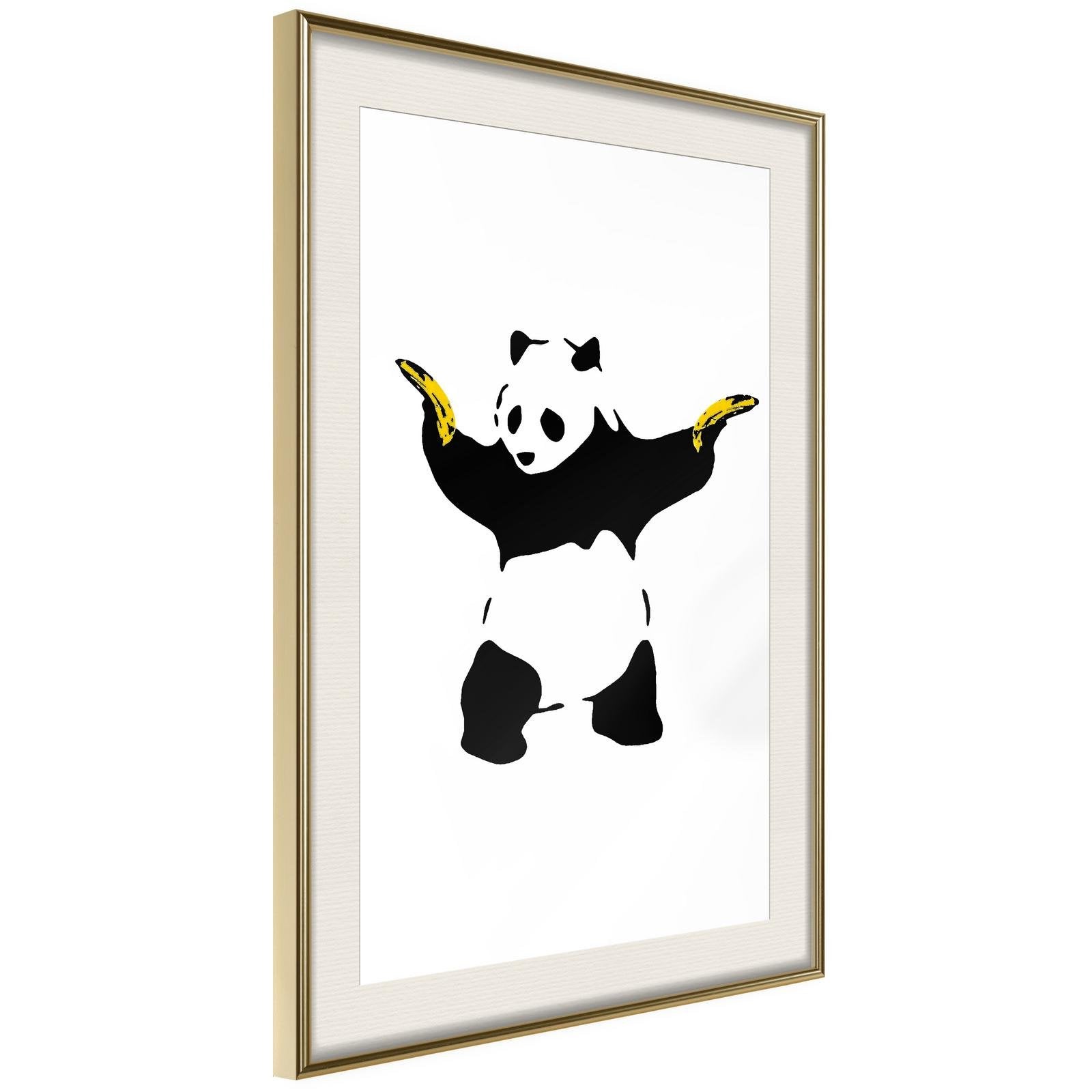 Inramad Poster / Tavla - Banksy: Panda With Guns-Poster Inramad-Artgeist-peaceofhome.se