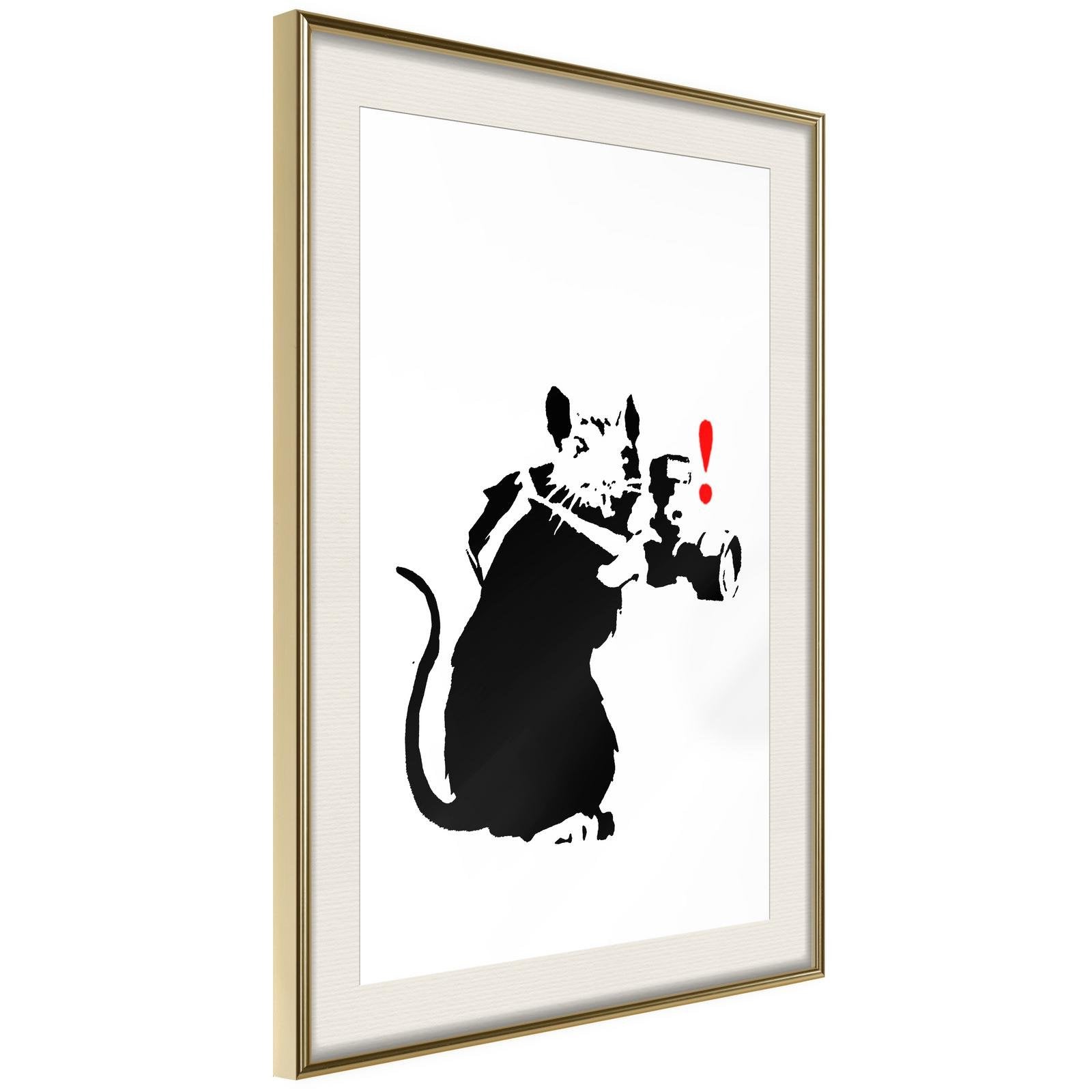 Inramad Poster / Tavla - Banksy: Rat Photographer-Poster Inramad-Artgeist-peaceofhome.se