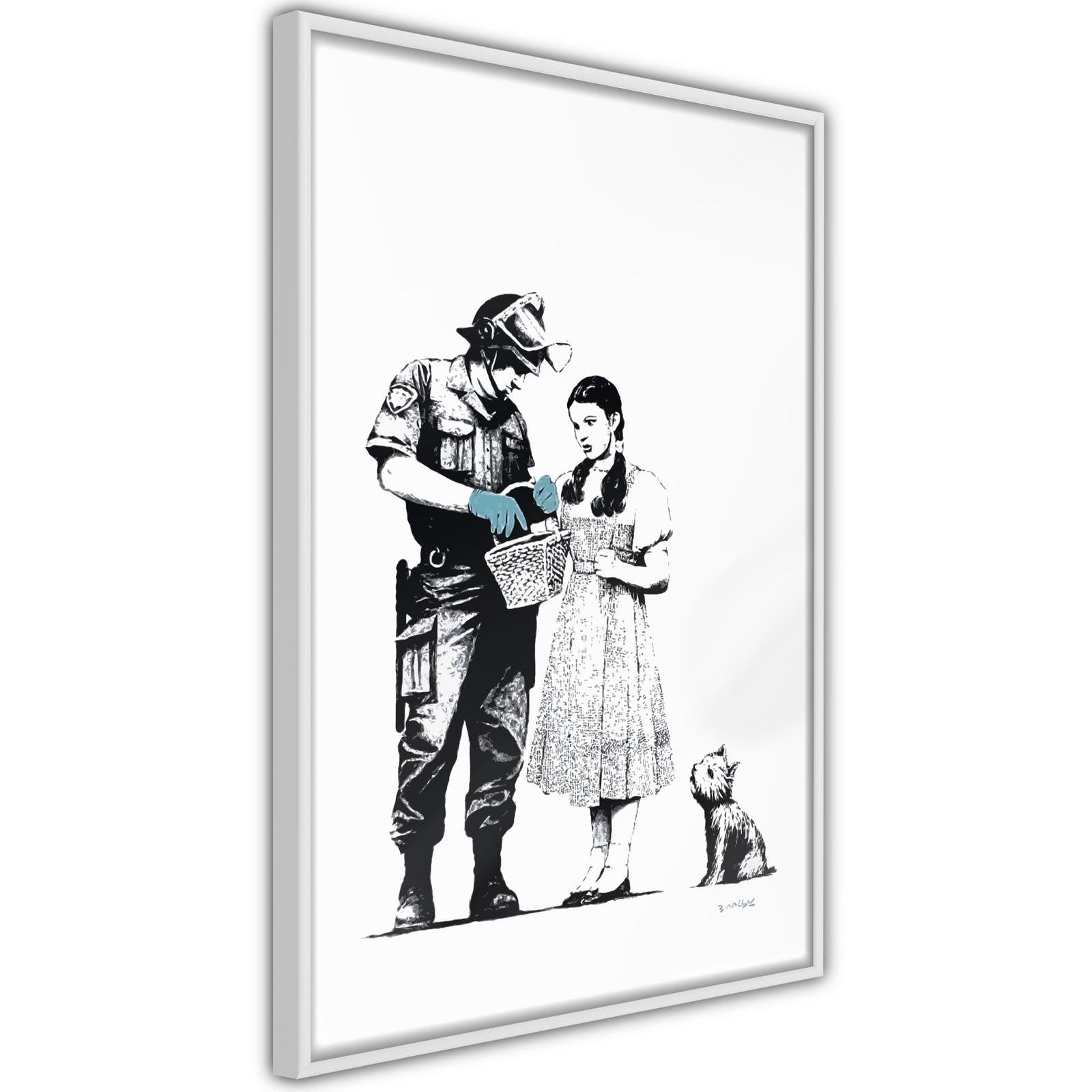 Inramad Poster / Tavla - Banksy: Stop and Search-Poster Inramad-Artgeist-peaceofhome.se