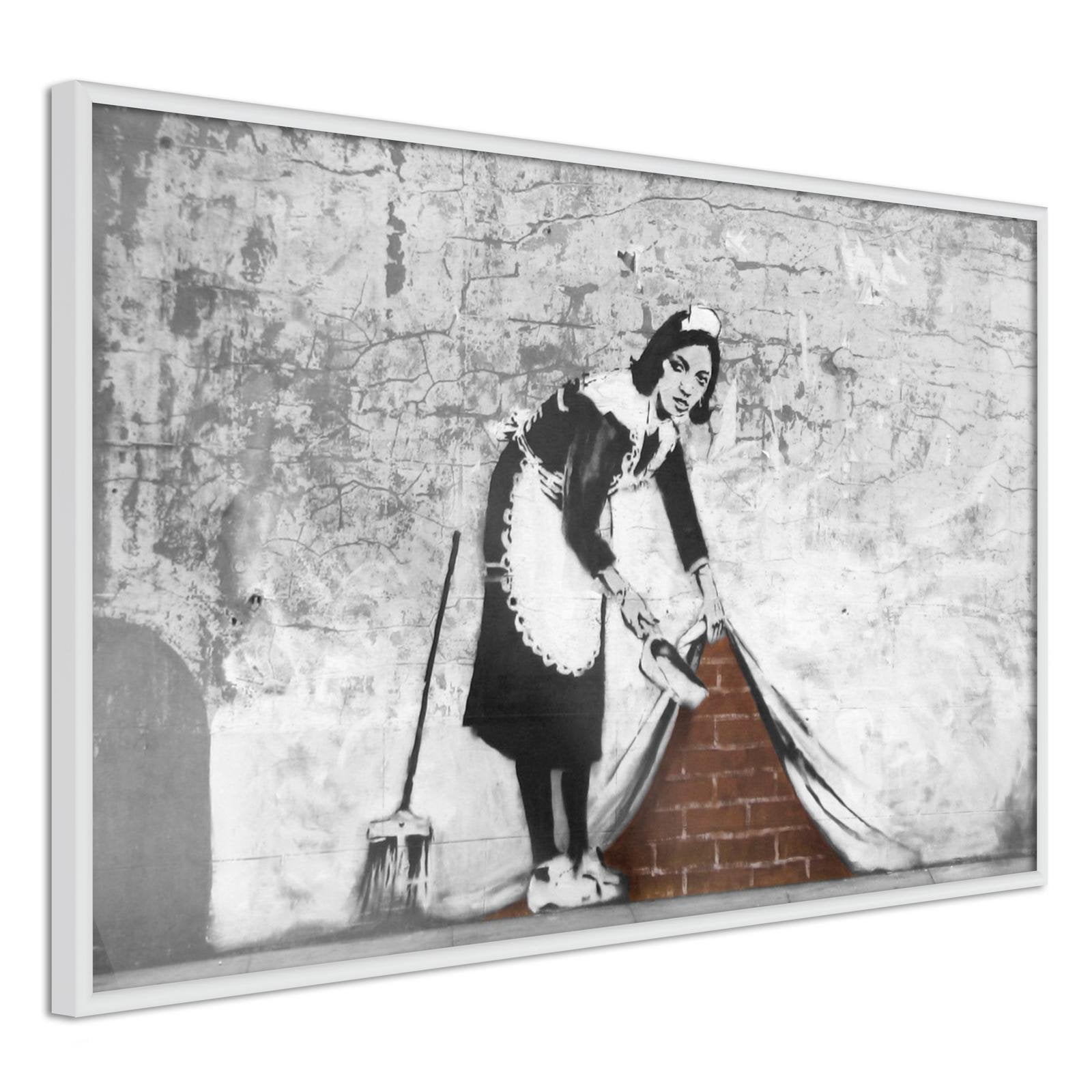 Inramad Poster / Tavla - Banksy: Sweep it Under the Carpet-Poster Inramad-Artgeist-peaceofhome.se