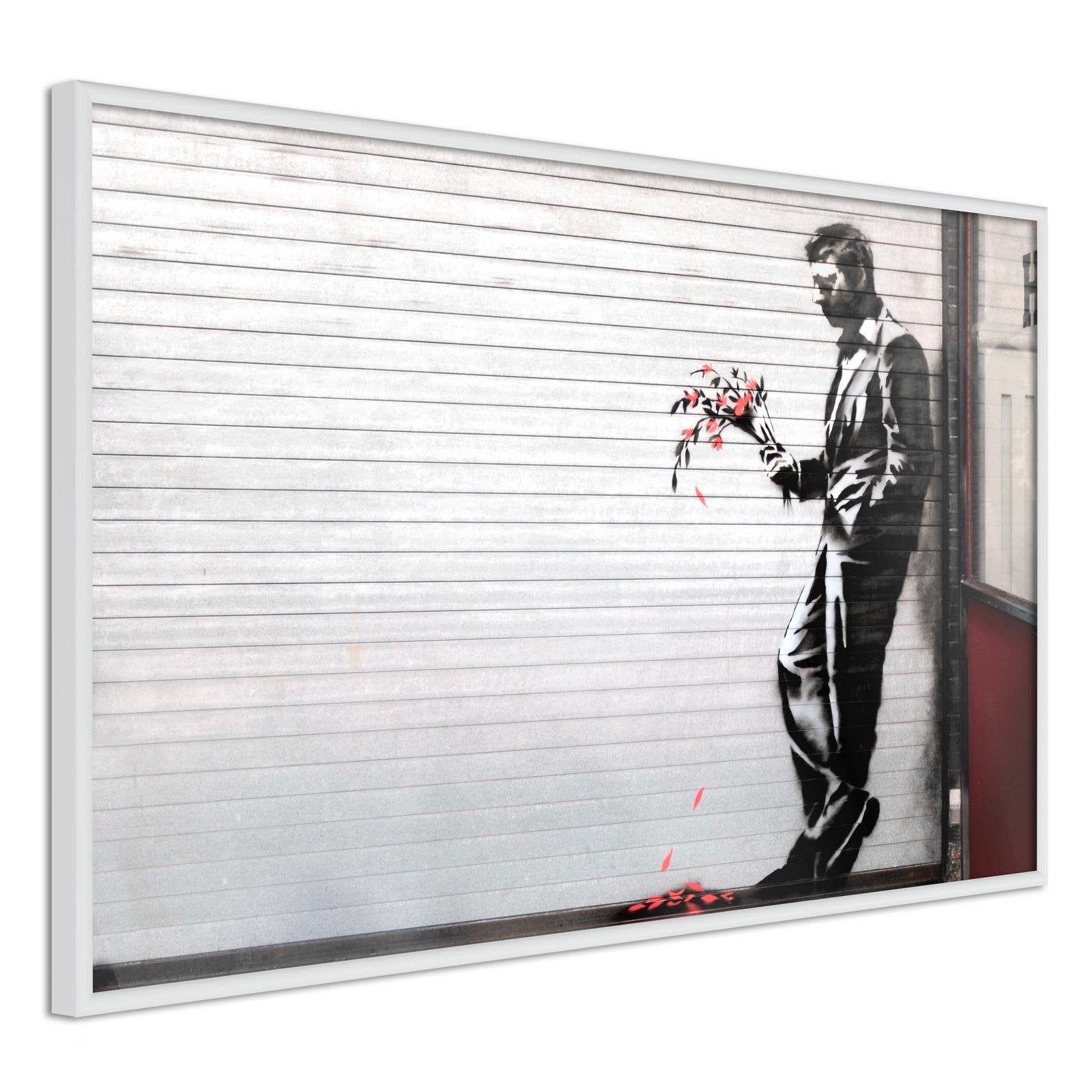 Inramad Poster / Tavla - Banksy: Waiting in Vain-Poster Inramad-Artgeist-peaceofhome.se
