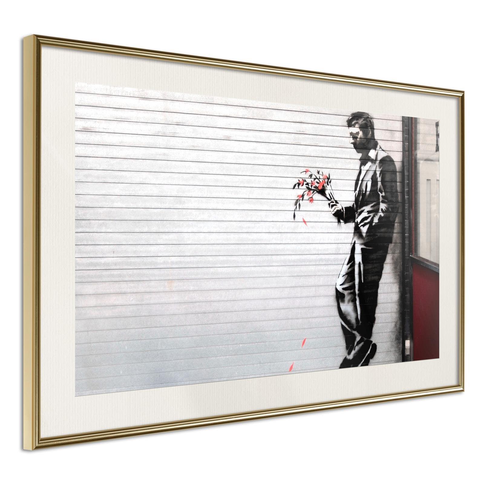 Inramad Poster / Tavla - Banksy: Waiting in Vain-Poster Inramad-Artgeist-peaceofhome.se