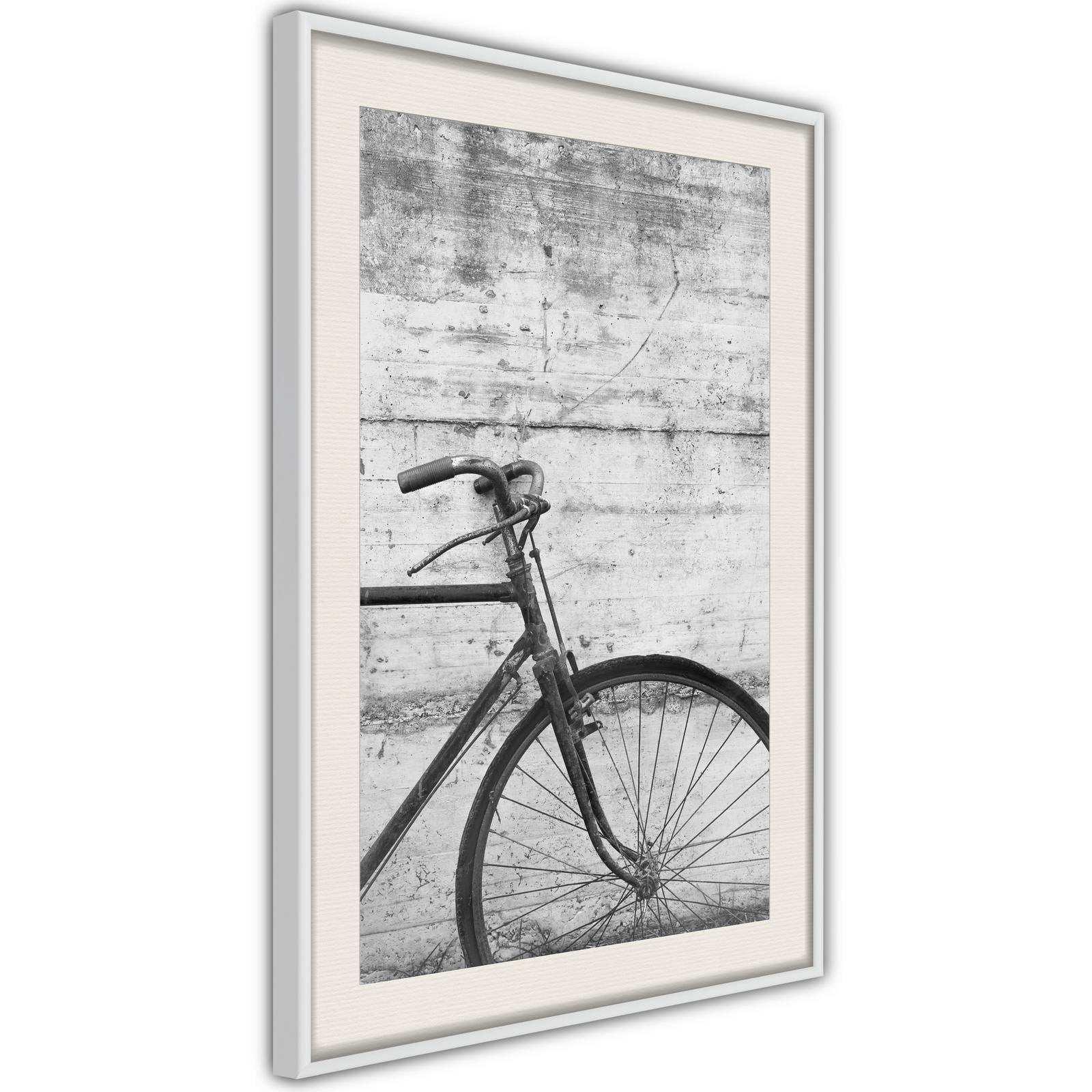 Inramad Poster / Tavla - Bicycle Leaning Against the Wall-Poster Inramad-Artgeist-peaceofhome.se