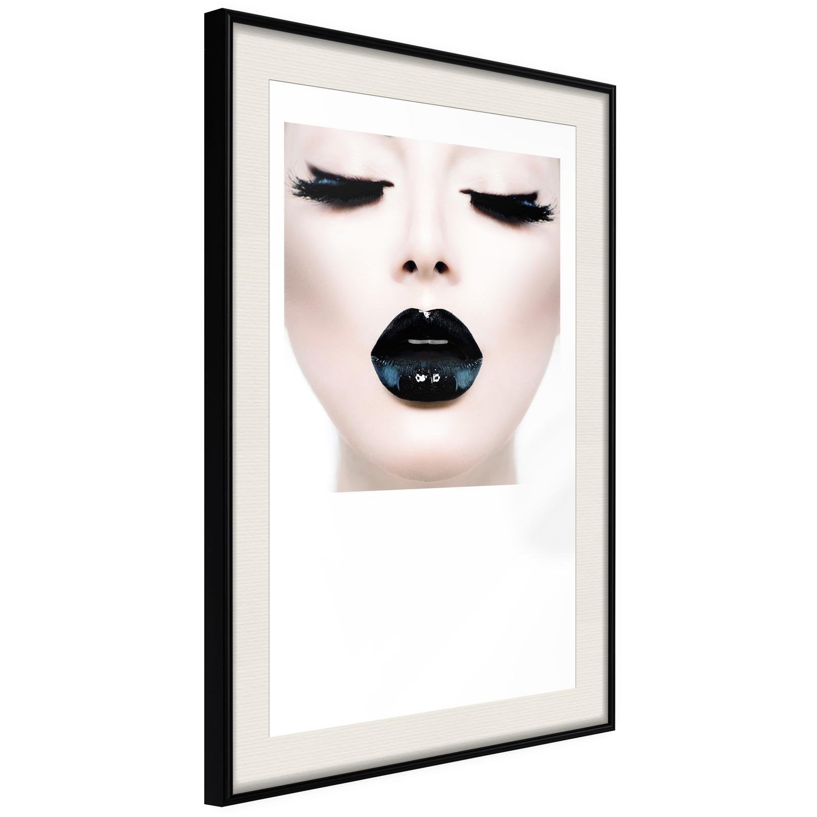 Inramad Poster / Tavla - Black Lipstick-Poster Inramad-Artgeist-peaceofhome.se