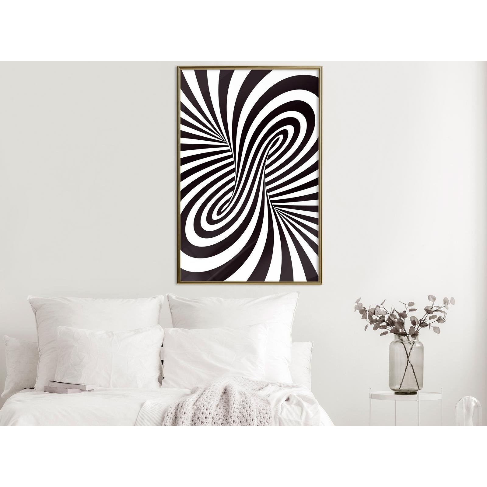 Inramad Poster / Tavla - Black and White Swirl-Affisch-Artgeist-peaceofhome.se