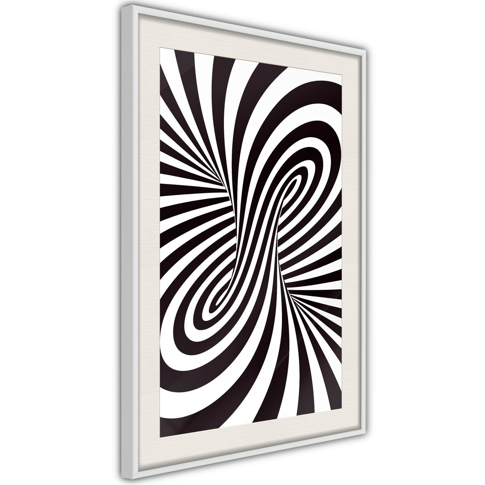 Inramad Poster / Tavla - Black and White Swirl-Affisch-Artgeist-peaceofhome.se