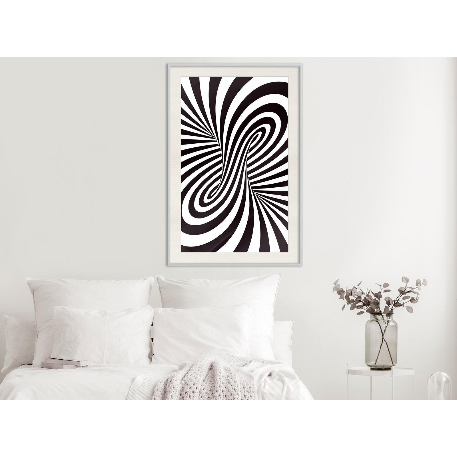 Inramad Poster / Tavla - Black and White Swirl-Affisch-Artgeist-peaceofhome.se