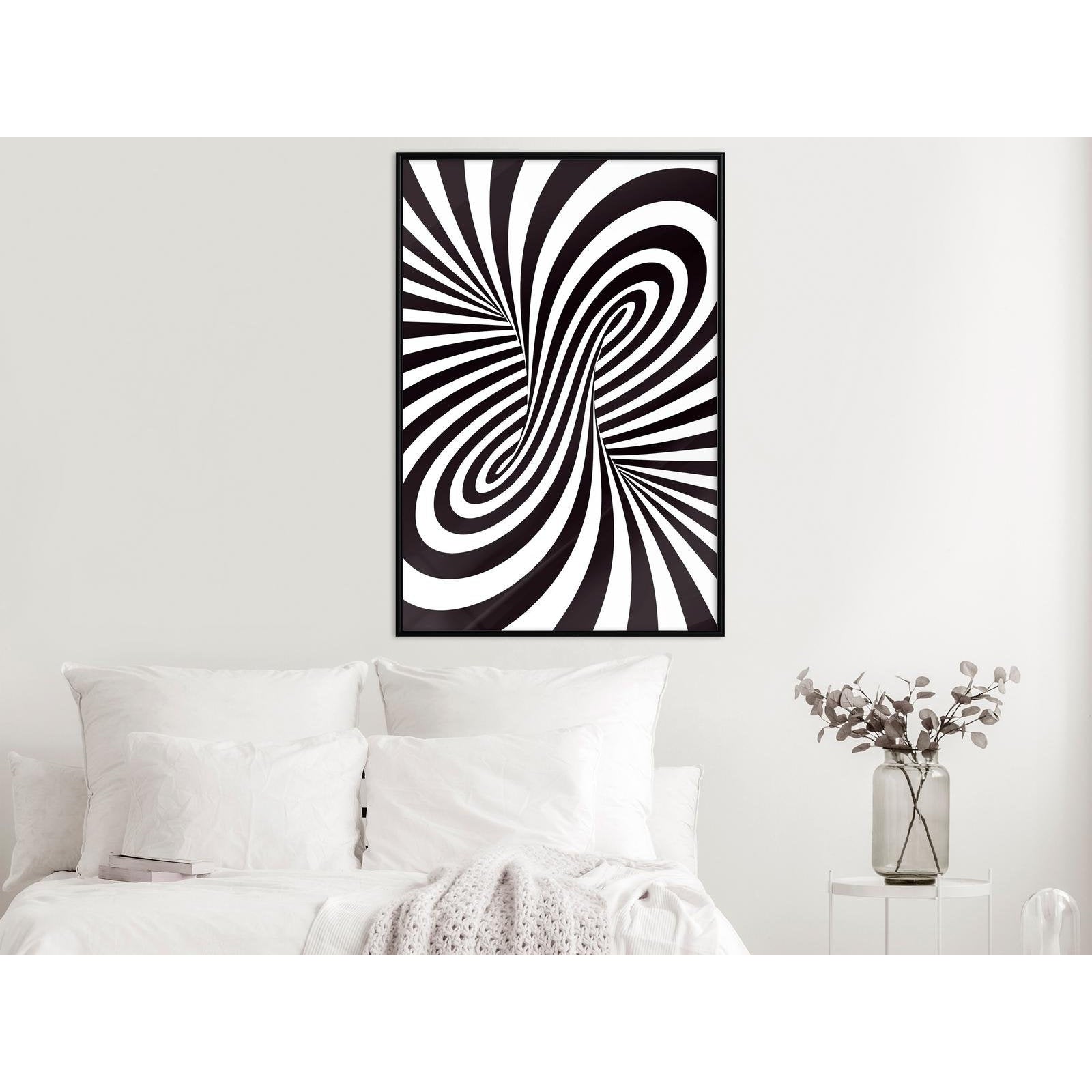 Inramad Poster / Tavla - Black and White Swirl-Affisch-Artgeist-peaceofhome.se