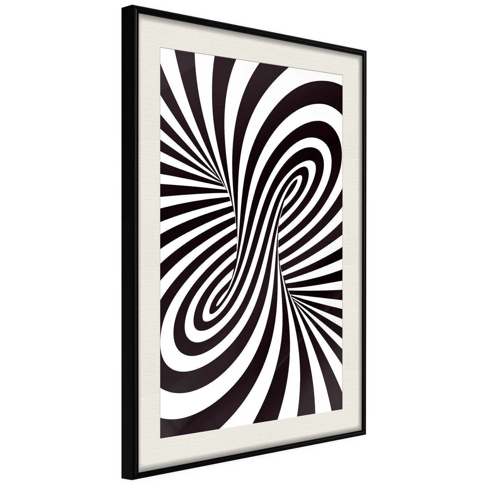 Inramad Poster / Tavla - Black and White Swirl-Affisch-Artgeist-peaceofhome.se