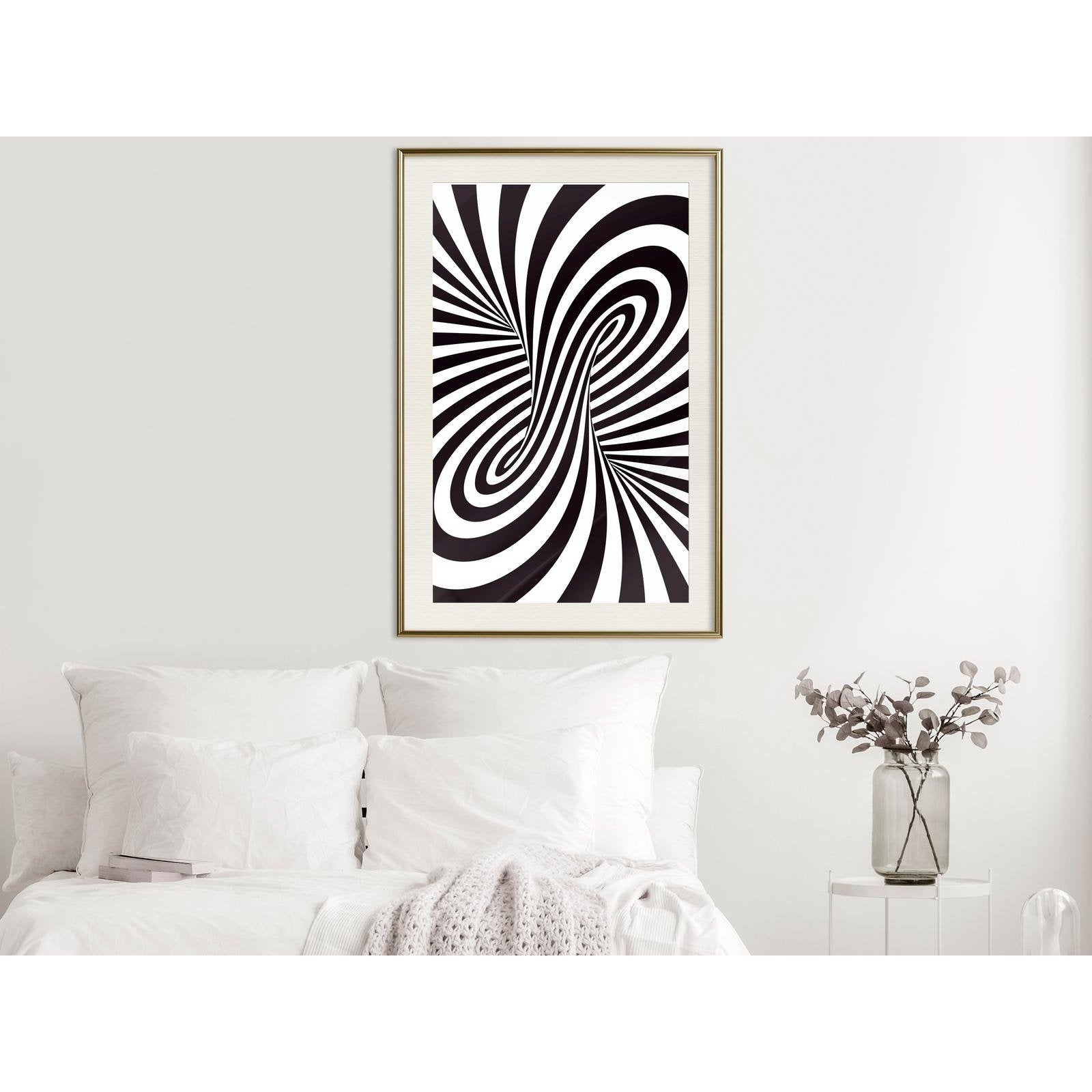 Inramad Poster / Tavla - Black and White Swirl-Affisch-Artgeist-peaceofhome.se