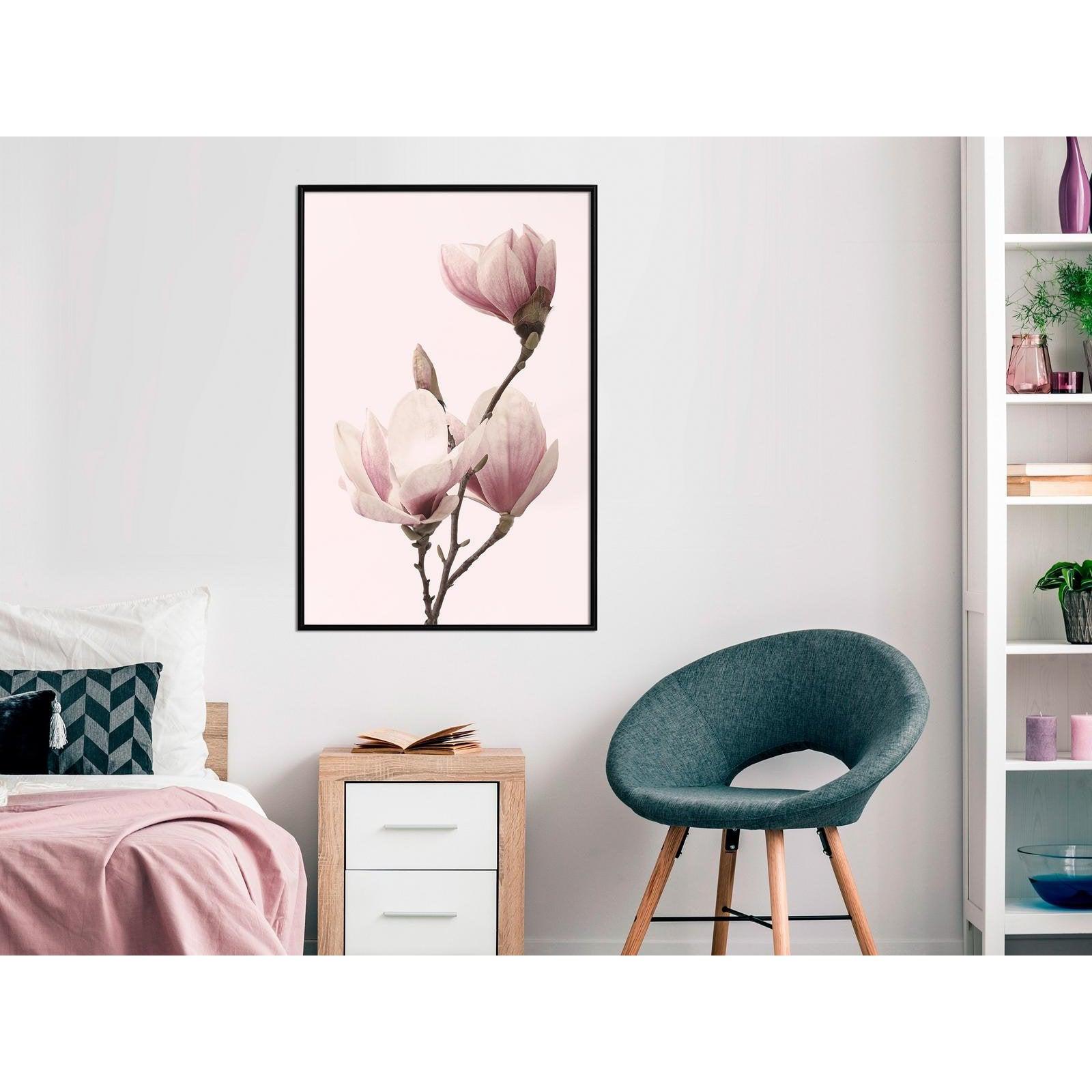 Inramad Poster / Tavla - Blooming Magnolias III-Poster Inramad-Artgeist-peaceofhome.se