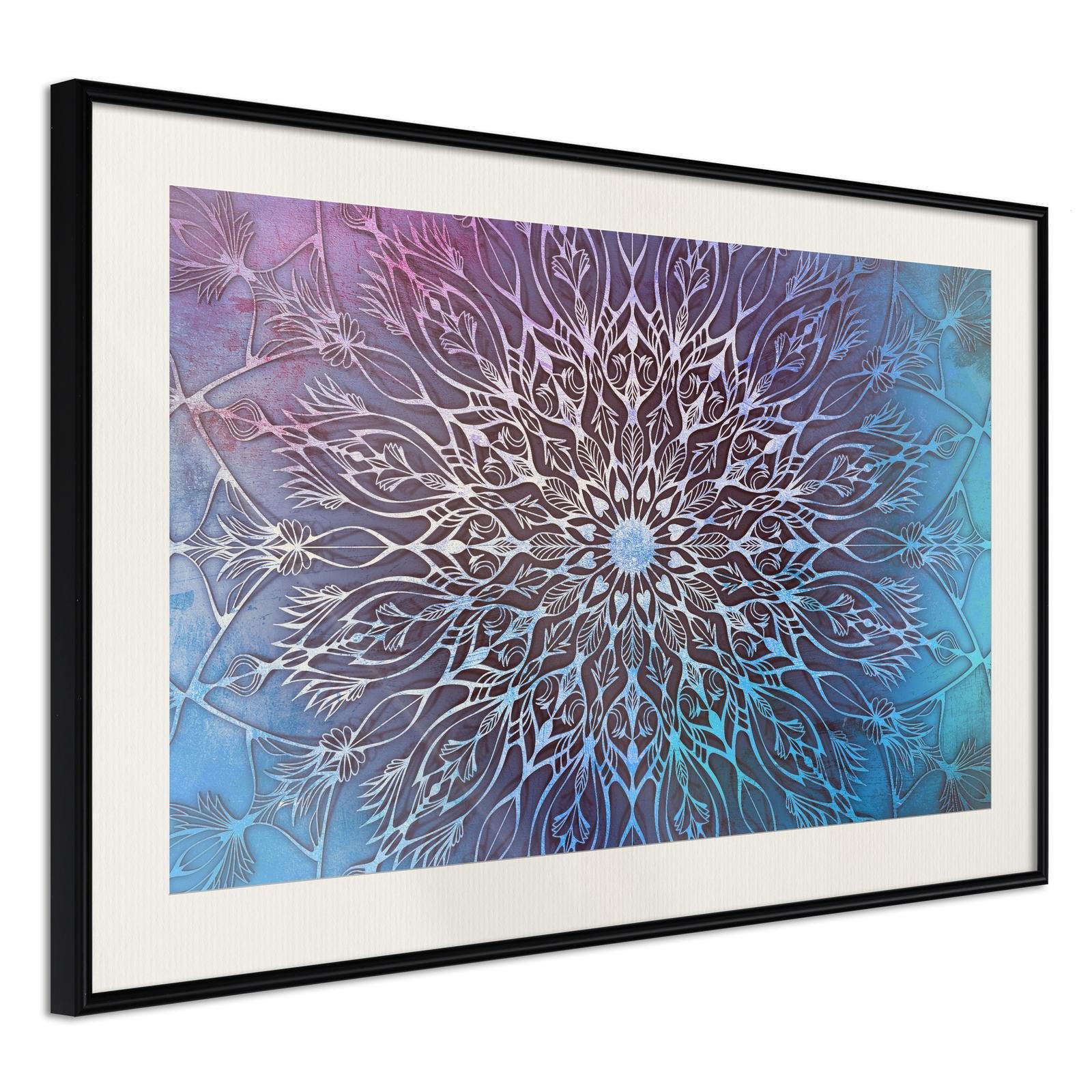 Inramad Poster / Tavla - Blue and Pink Mandala-Poster Inramad-Artgeist-peaceofhome.se