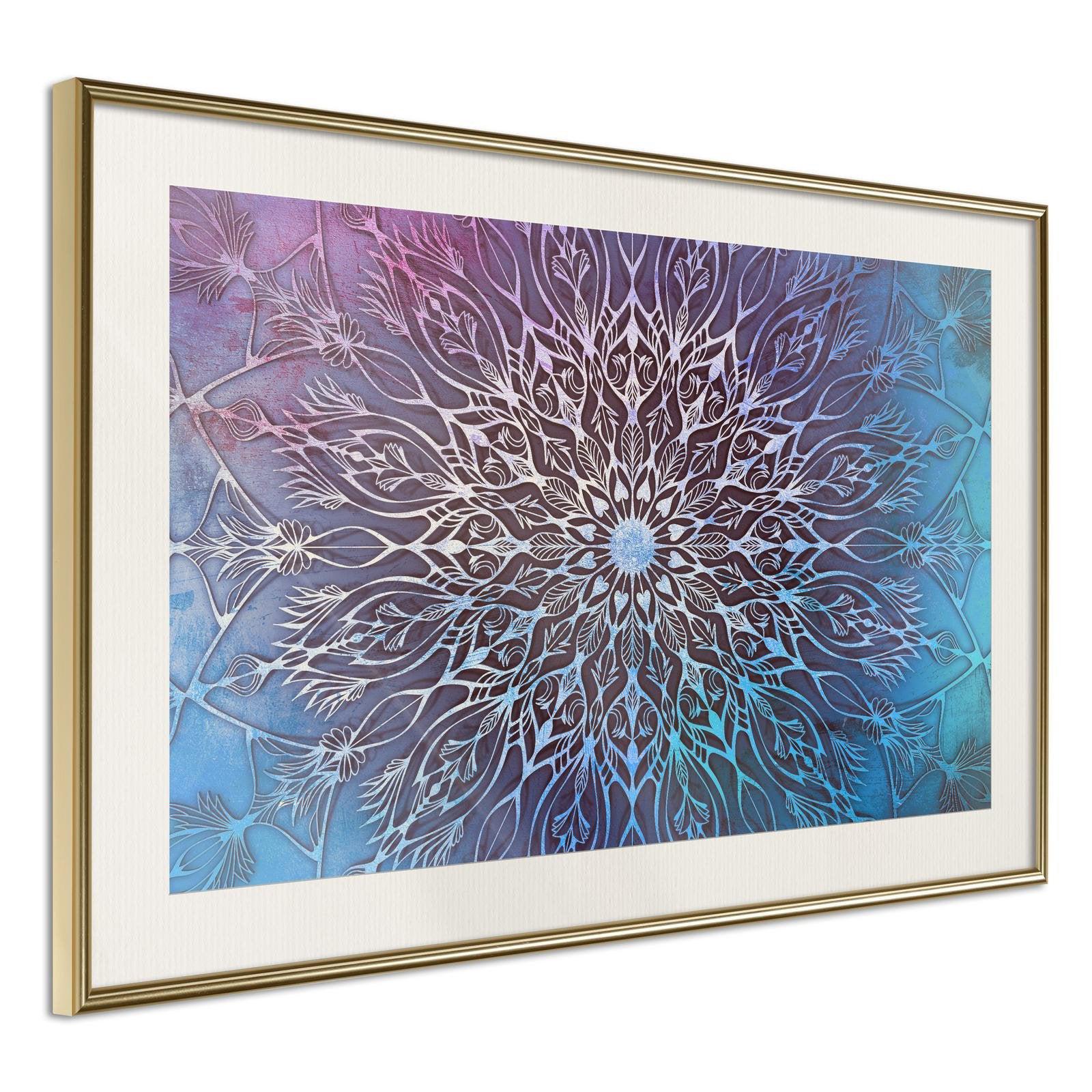 Inramad Poster / Tavla - Blue and Pink Mandala-Poster Inramad-Artgeist-peaceofhome.se