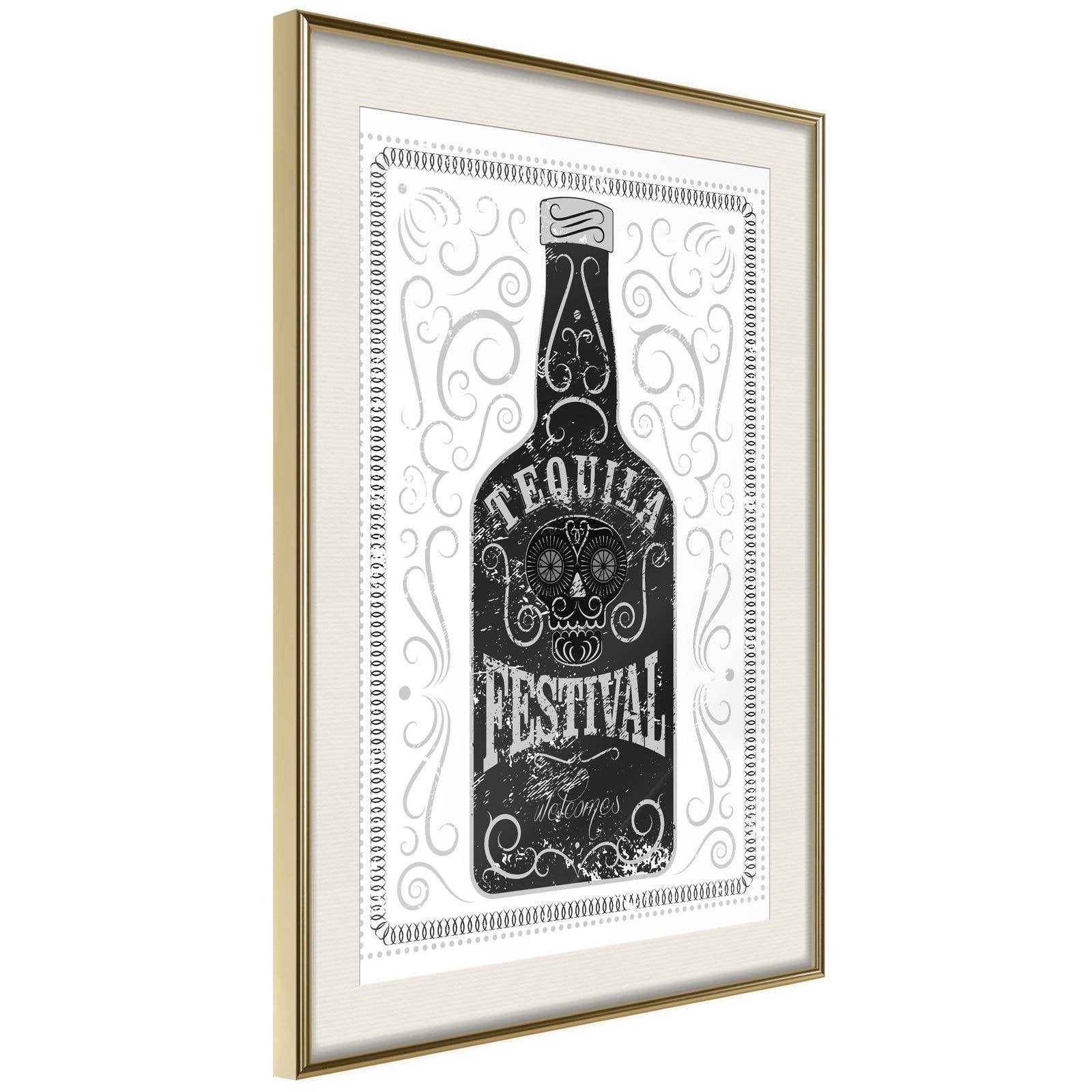 Inramad Poster / Tavla - Bottle of Tequila-Poster Inramad-Artgeist-peaceofhome.se