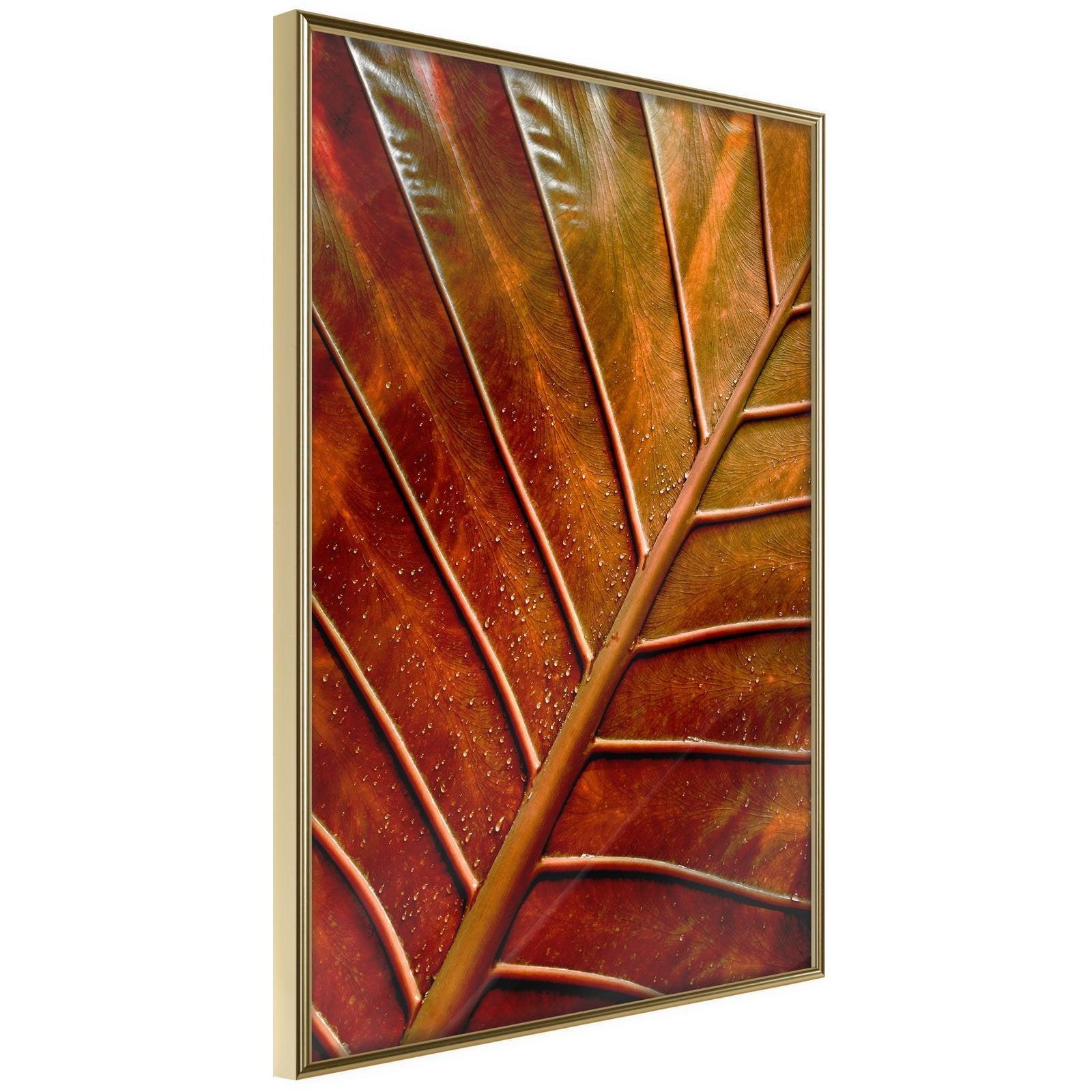 Inramad Poster / Tavla - Bronze Leaf-Affisch-Artgeist-peaceofhome.se