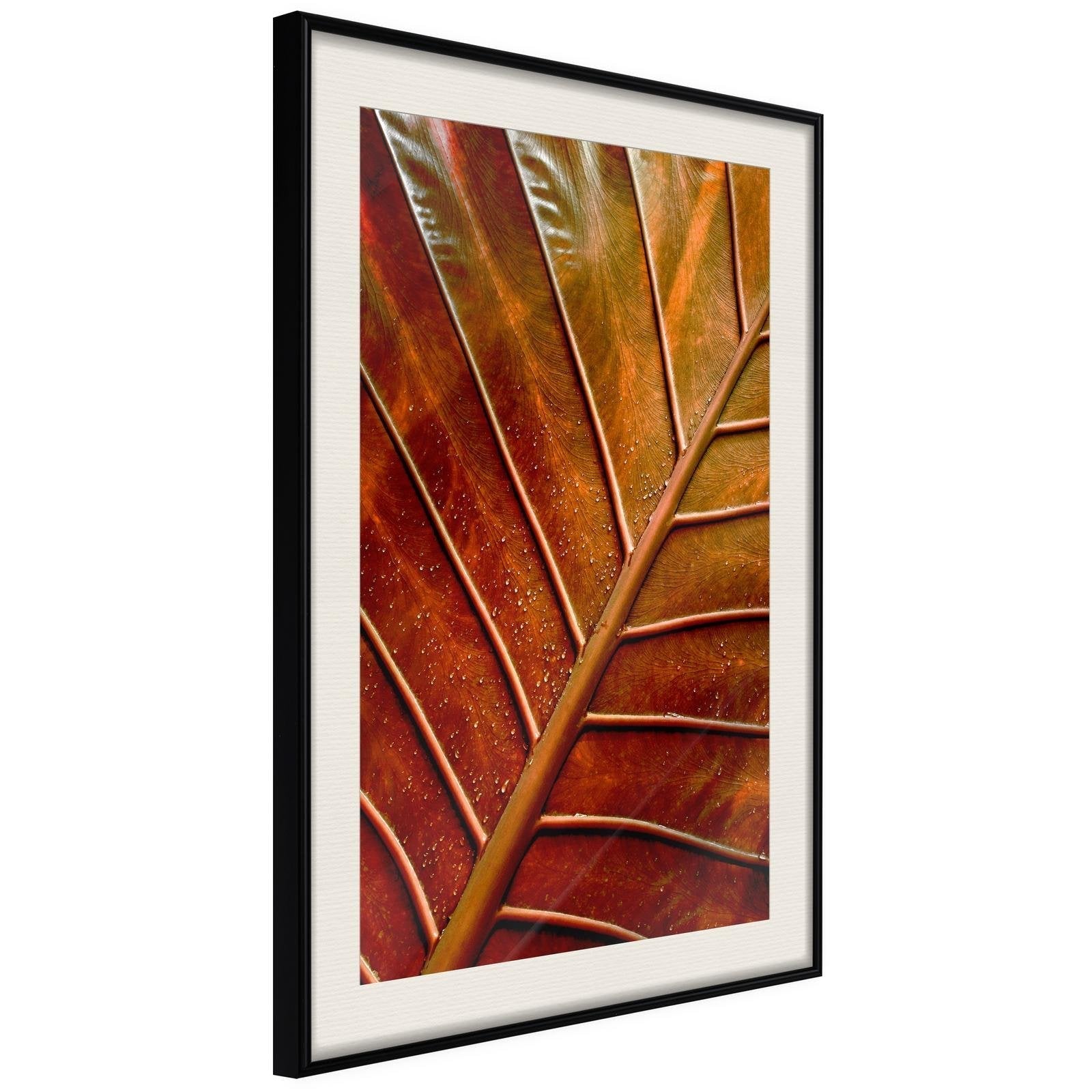 Inramad Poster / Tavla - Bronze Leaf-Affisch-Artgeist-peaceofhome.se