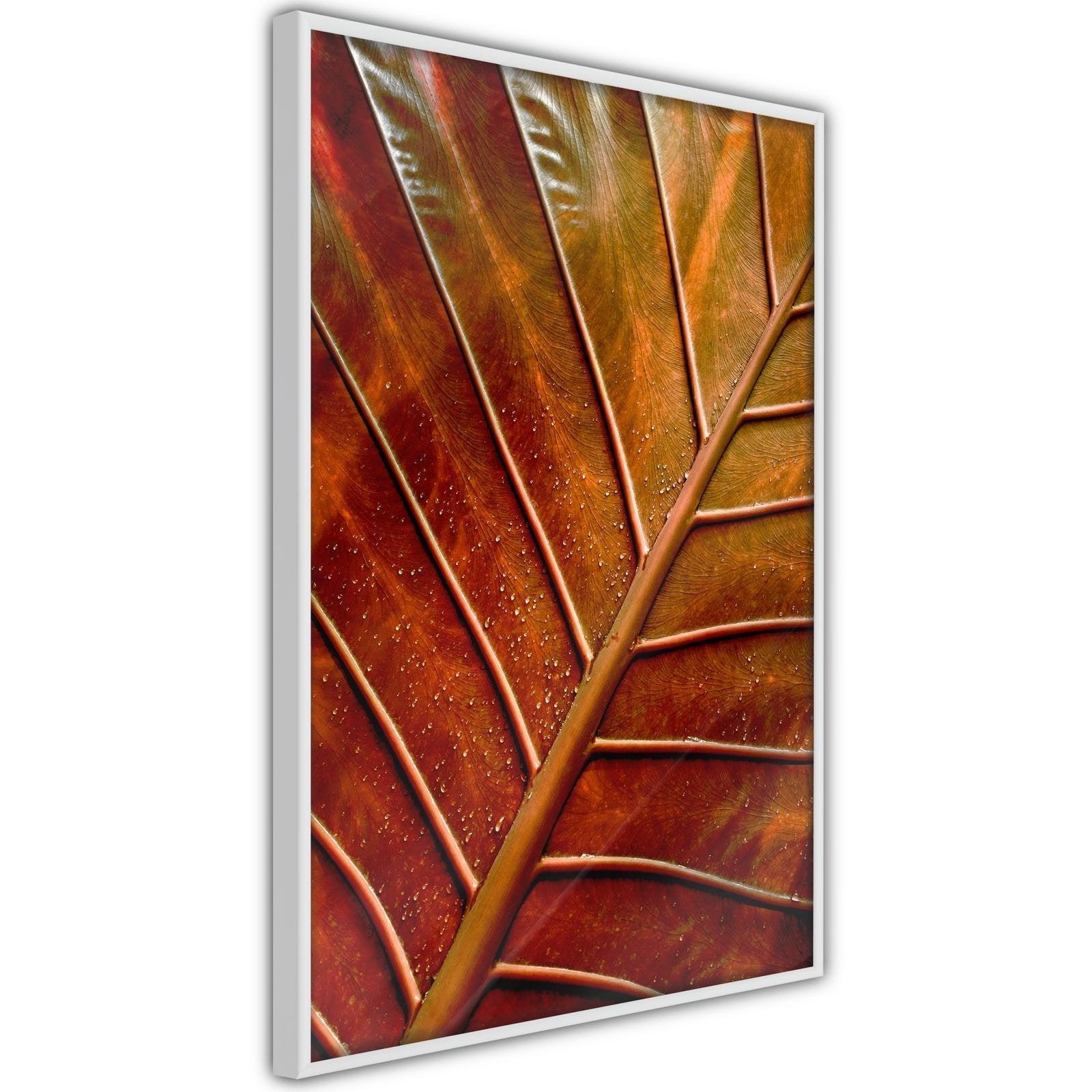 Inramad Poster / Tavla - Bronze Leaf-Affisch-Artgeist-peaceofhome.se