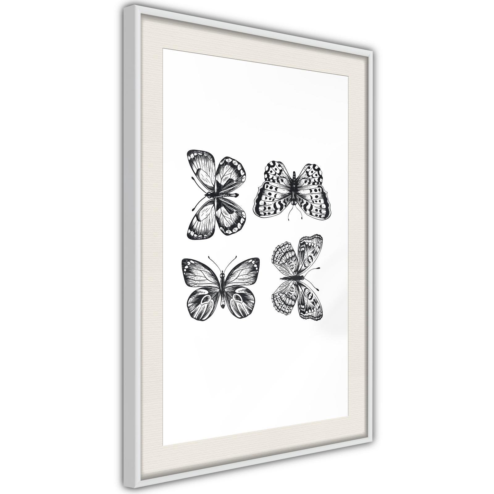 Inramad Poster / Tavla - Butterfly Collection III-Poster Inramad-Artgeist-peaceofhome.se