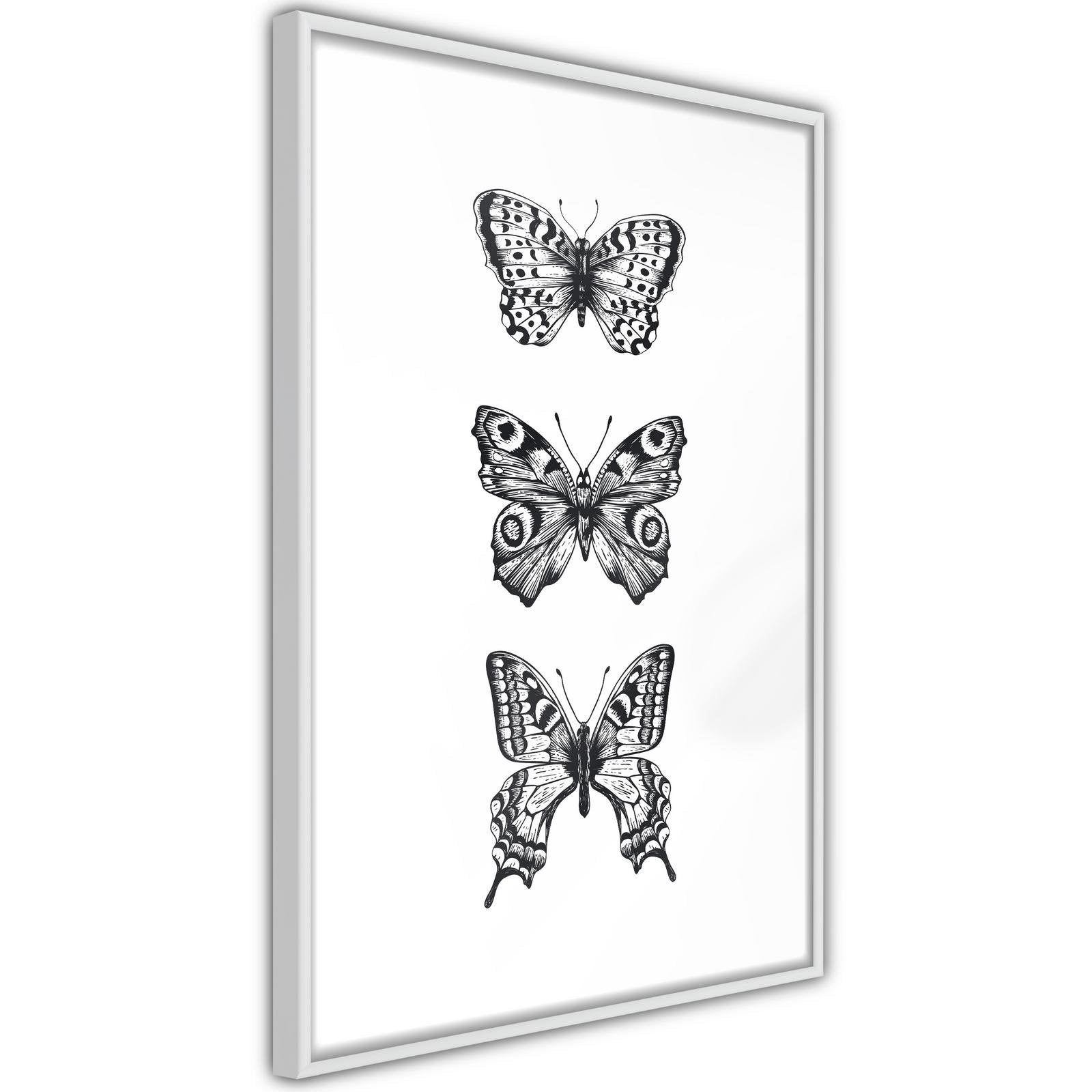 Inramad Poster / Tavla - Butterfly Collection III-Poster Inramad-Artgeist-peaceofhome.se