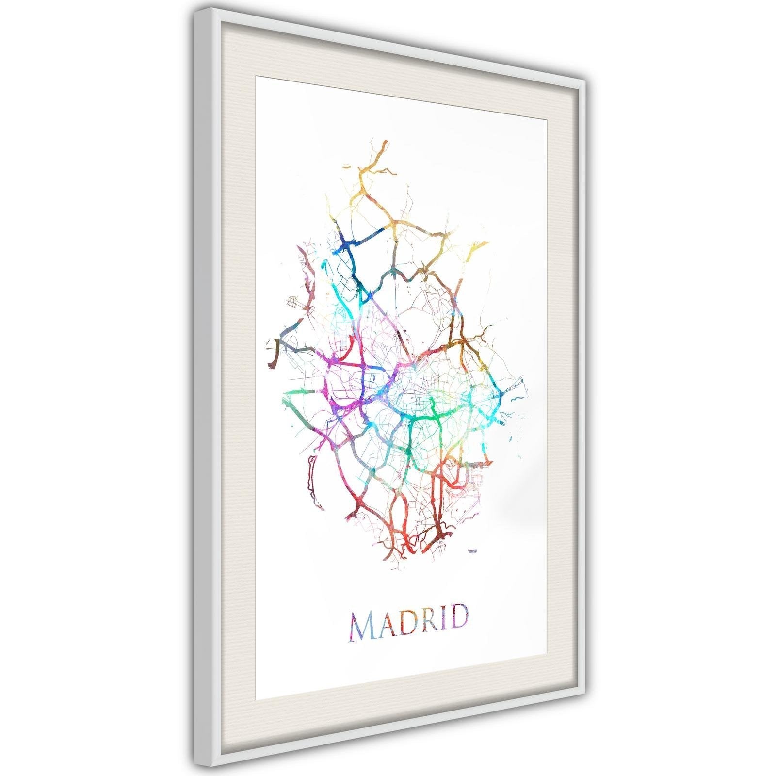 Inramad Poster / Tavla - City Map: Madrid (Colour)-Poster Inramad-Artgeist-peaceofhome.se