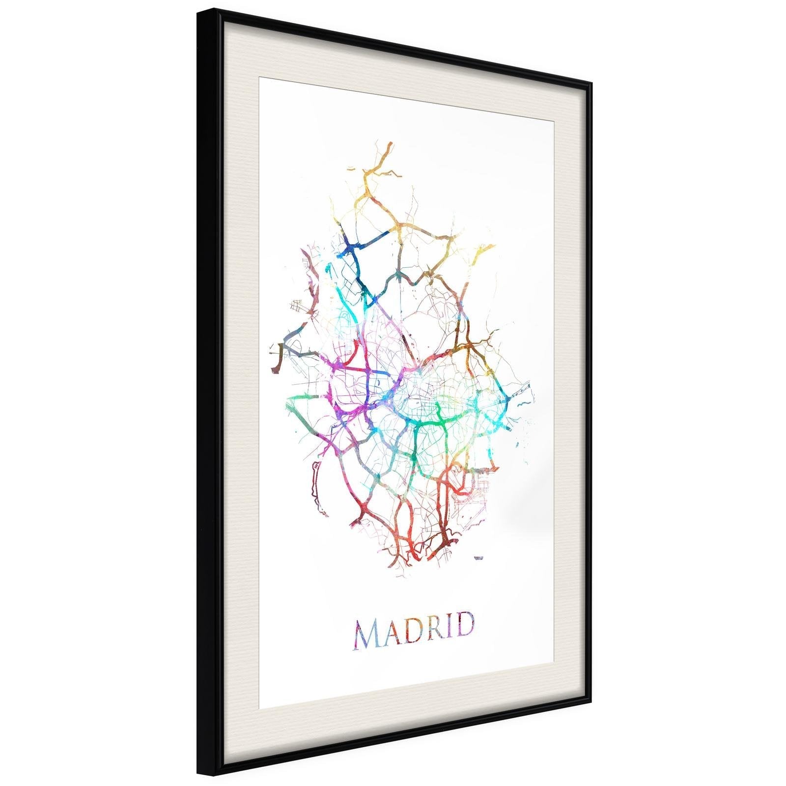 Inramad Poster / Tavla - City Map: Madrid (Colour)-Poster Inramad-Artgeist-peaceofhome.se