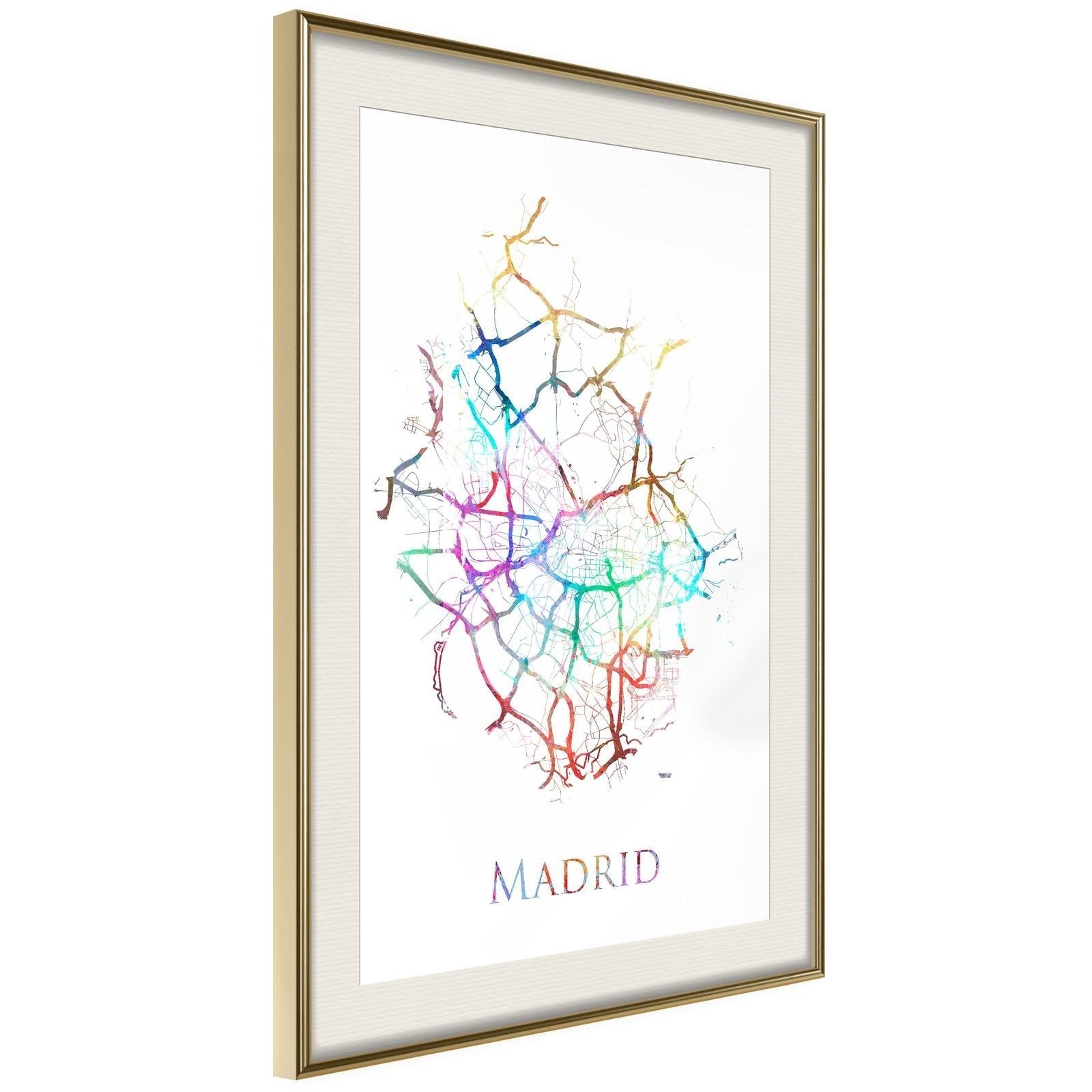 Inramad Poster / Tavla - City Map: Madrid (Colour)-Poster Inramad-Artgeist-peaceofhome.se