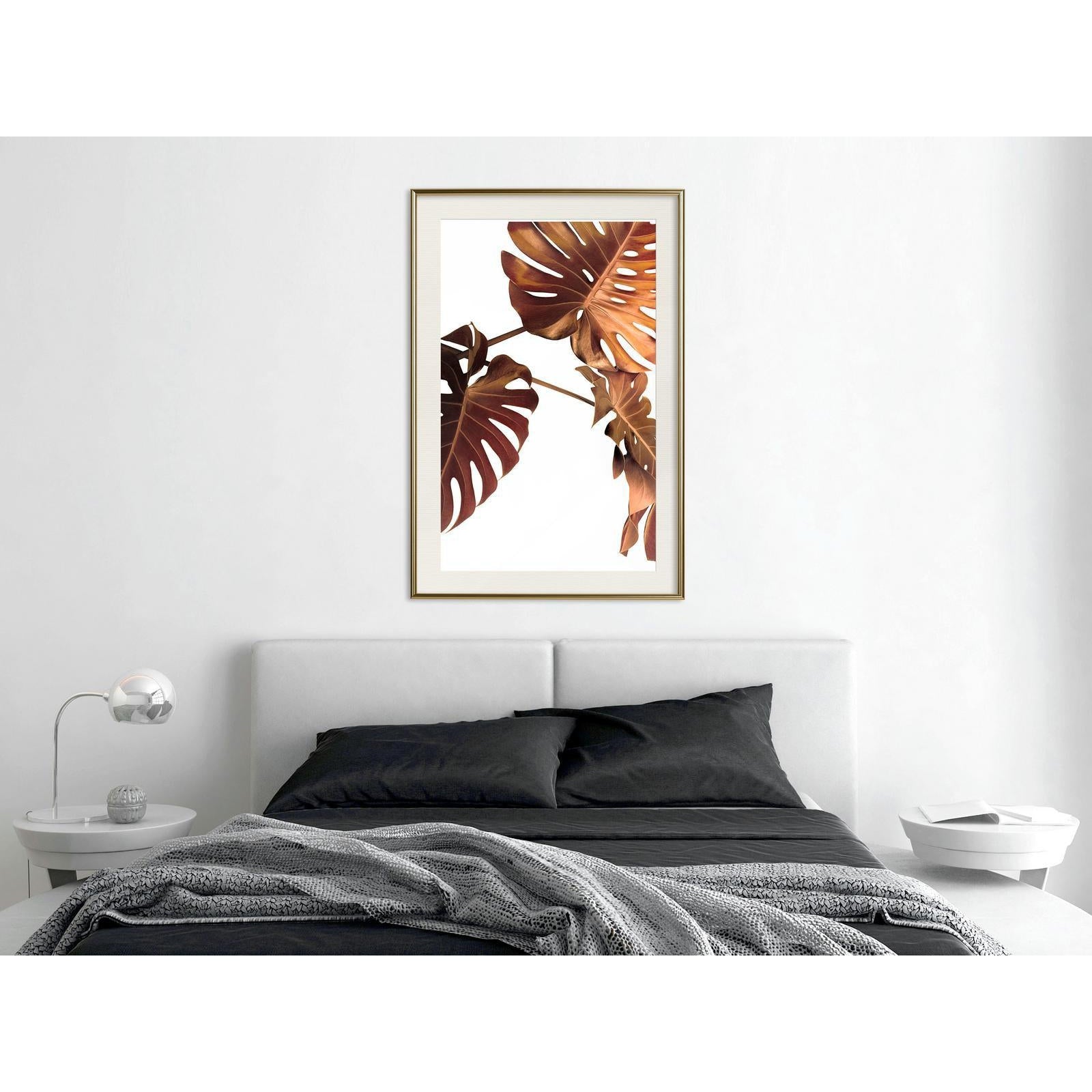 Inramad Poster / Tavla - Copper Monstera-Affisch-Artgeist-peaceofhome.se