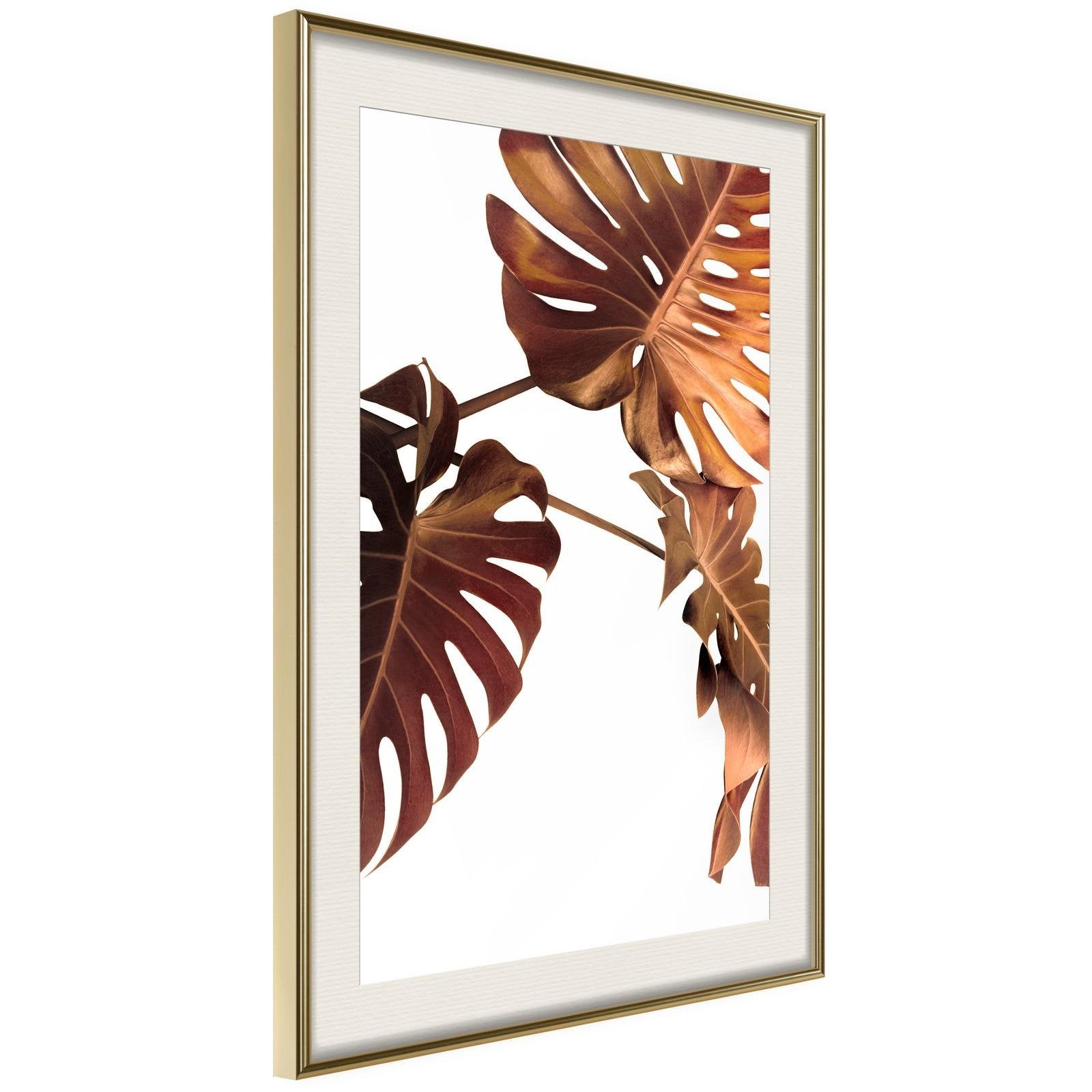 Inramad Poster / Tavla - Copper Monstera-Affisch-Artgeist-peaceofhome.se