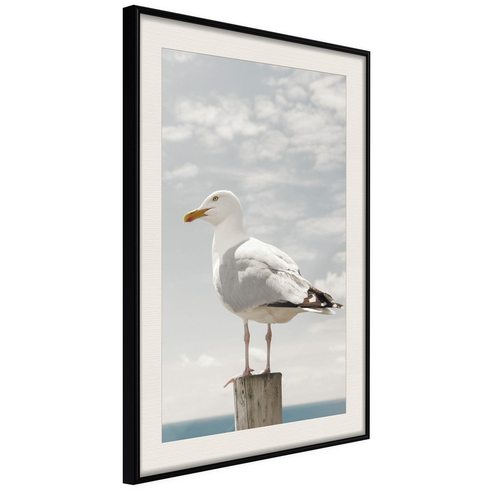 Inramad Poster / Tavla - Curious Seagull-Poster Inramad-Artgeist-peaceofhome.se