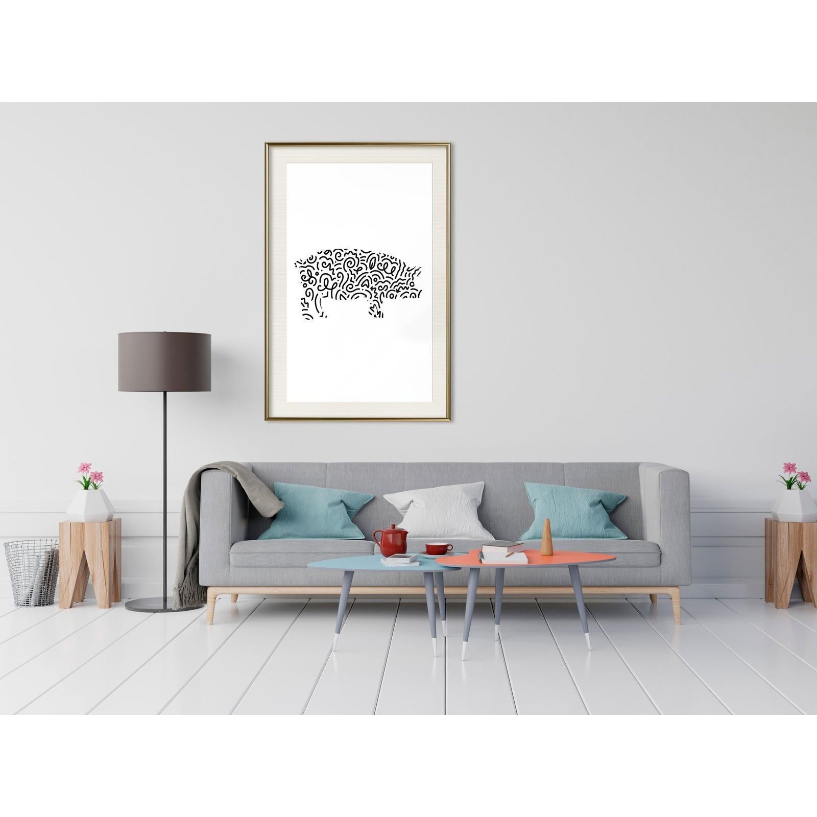 Inramad Poster / Tavla - Curly Pig-Affisch-Artgeist-peaceofhome.se