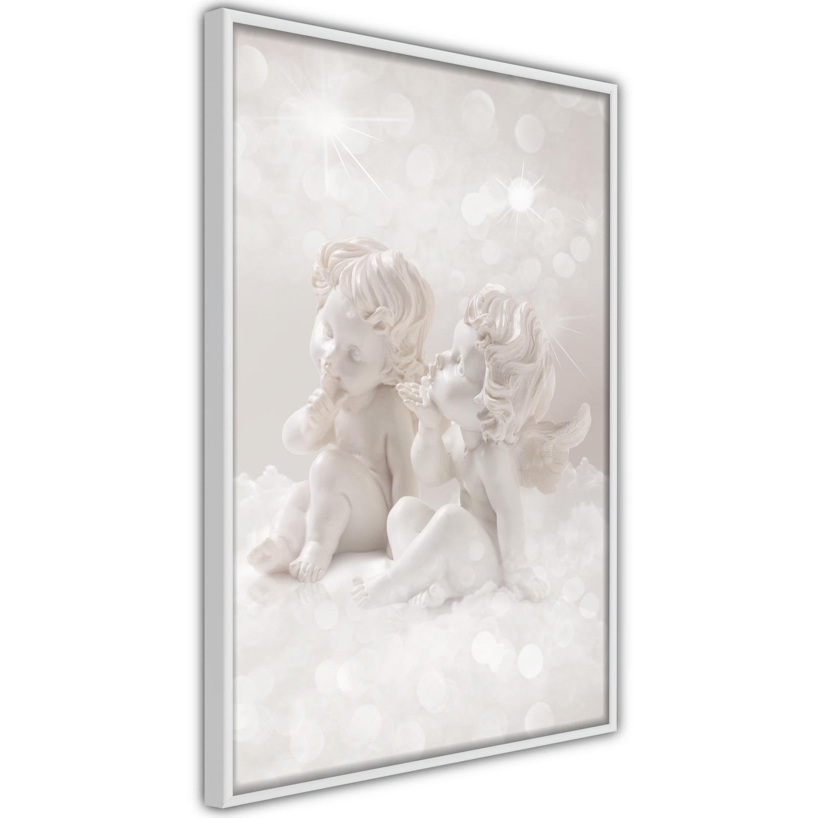 Inramad Poster / Tavla - Cute Angels-Poster Inramad-Artgeist-peaceofhome.se