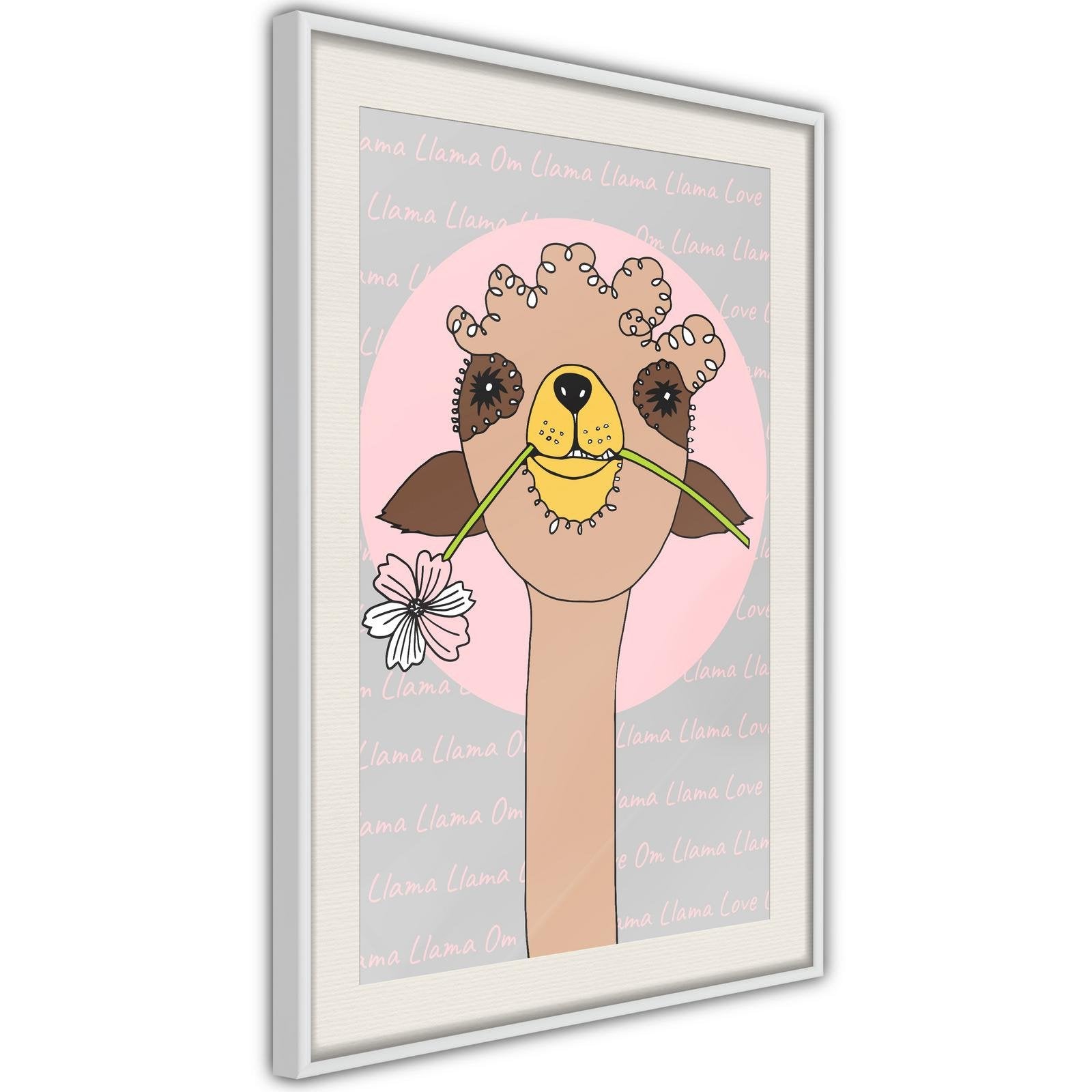 Inramad Poster / Tavla - Cute Llama-Poster Inramad-Artgeist-peaceofhome.se
