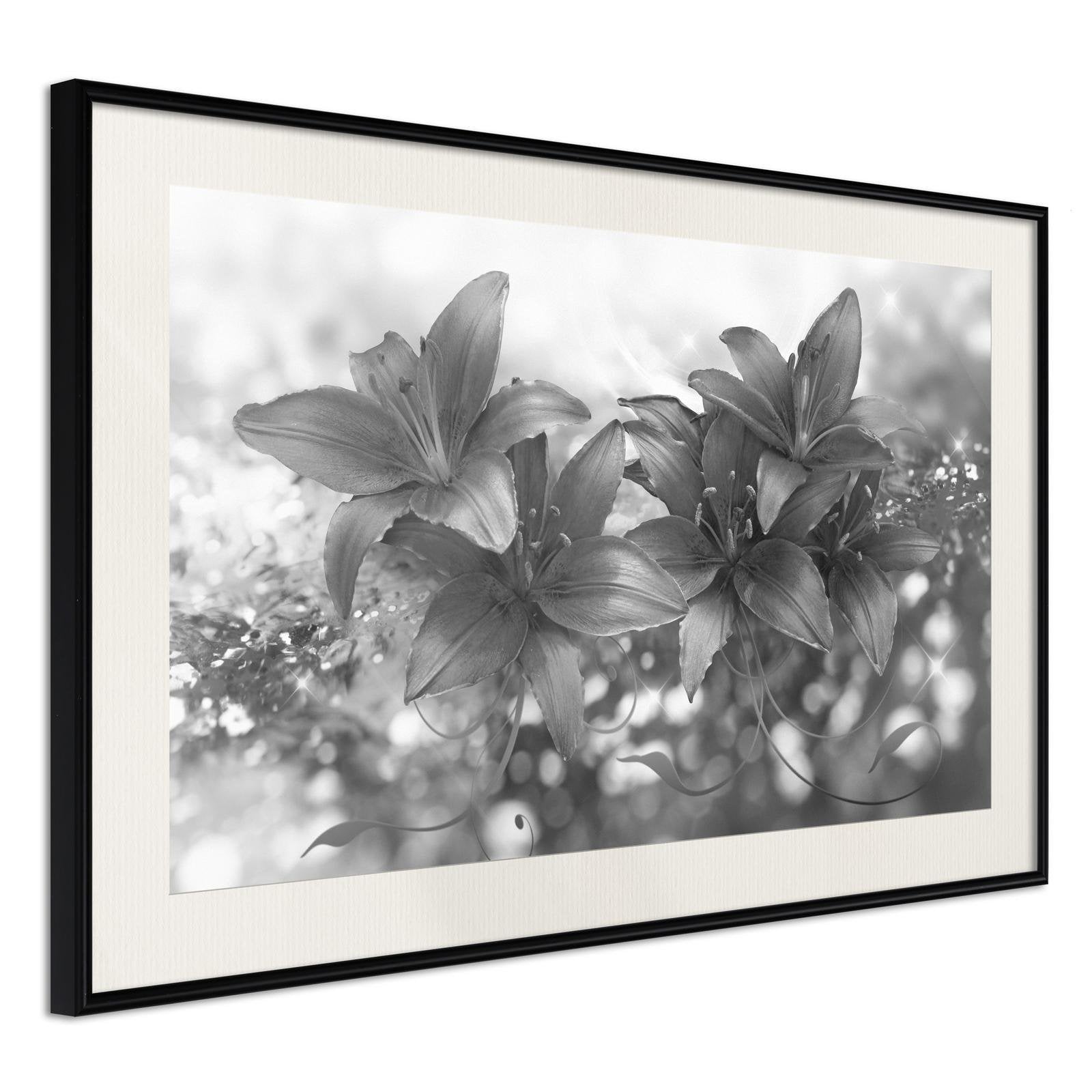 Inramad Poster / Tavla - Dark Lillies-Poster Inramad-Artgeist-peaceofhome.se