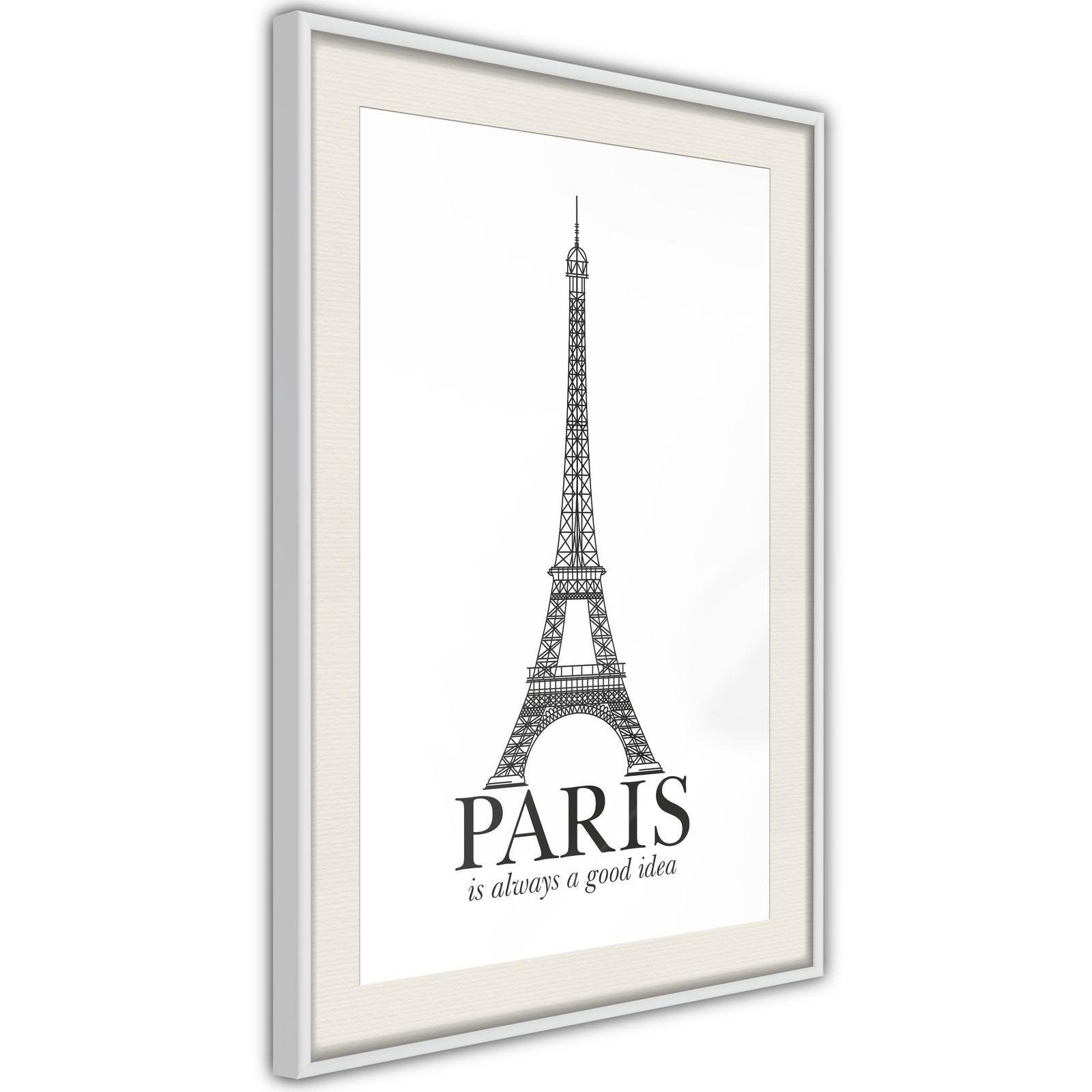 Inramad Poster / Tavla - Eiffel Tower-Poster Inramad-Artgeist-peaceofhome.se