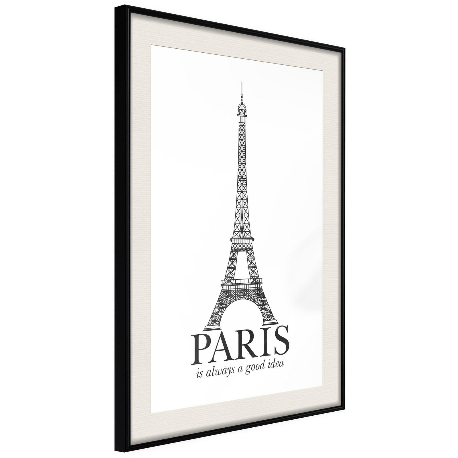 Inramad Poster / Tavla - Eiffel Tower-Poster Inramad-Artgeist-peaceofhome.se