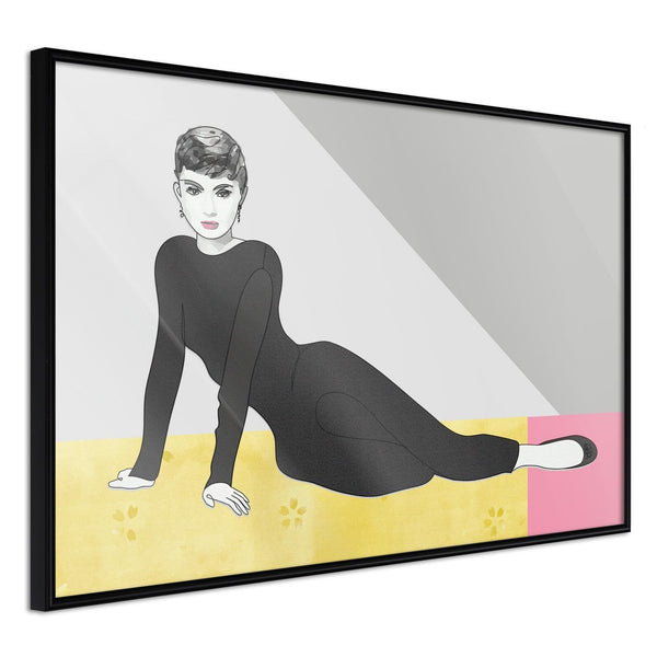 Inramad Poster / Tavla - Elegant Audrey-Poster Inramad-Artgeist-30x20-Svart ram-peaceofhome.se
