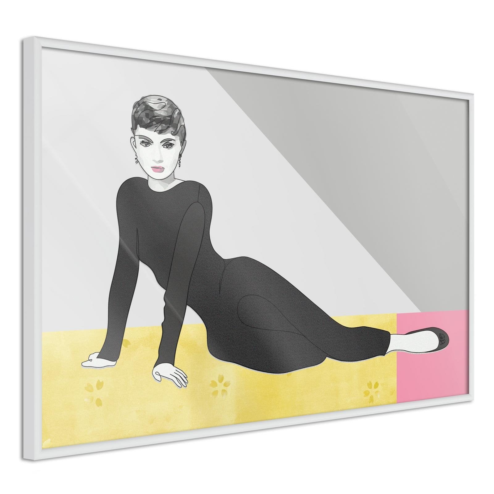 Inramad Poster / Tavla - Elegant Audrey-Poster Inramad-Artgeist-peaceofhome.se