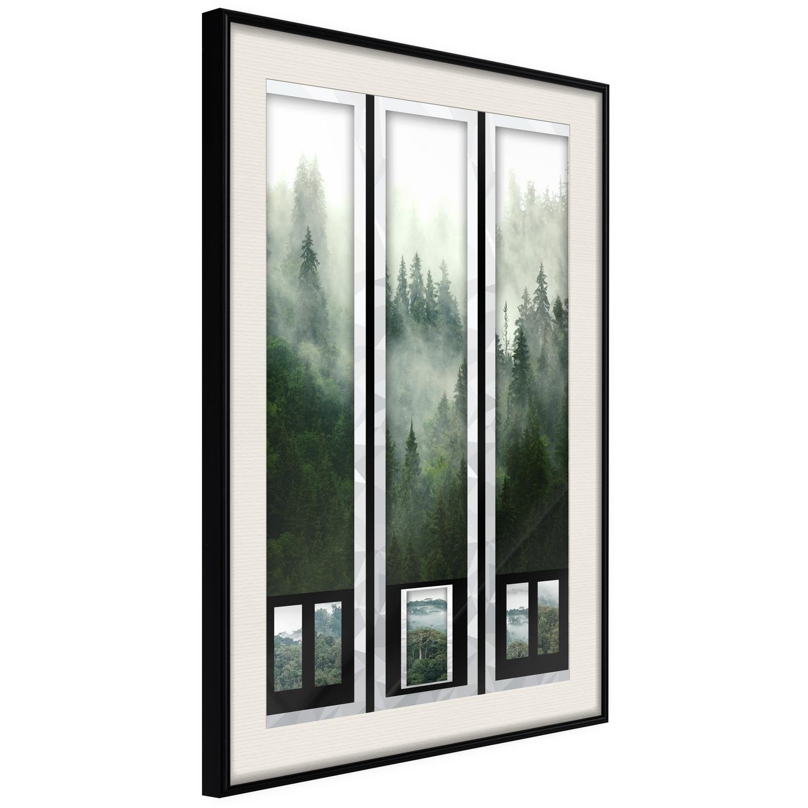 Inramad Poster / Tavla - Eternal Forest – Triptych-Poster Inramad-Artgeist-20x30-Svart ram med passepartout-peaceofhome.se
