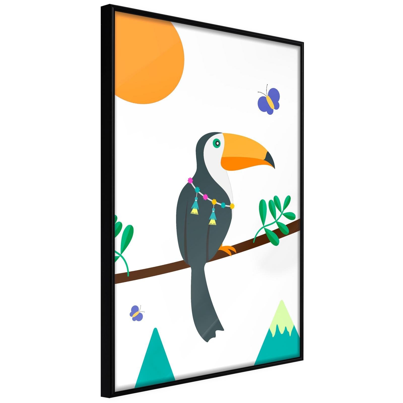 Inramad Poster / Tavla - Fairy-Tale Toucan-Poster Inramad-Artgeist-peaceofhome.se