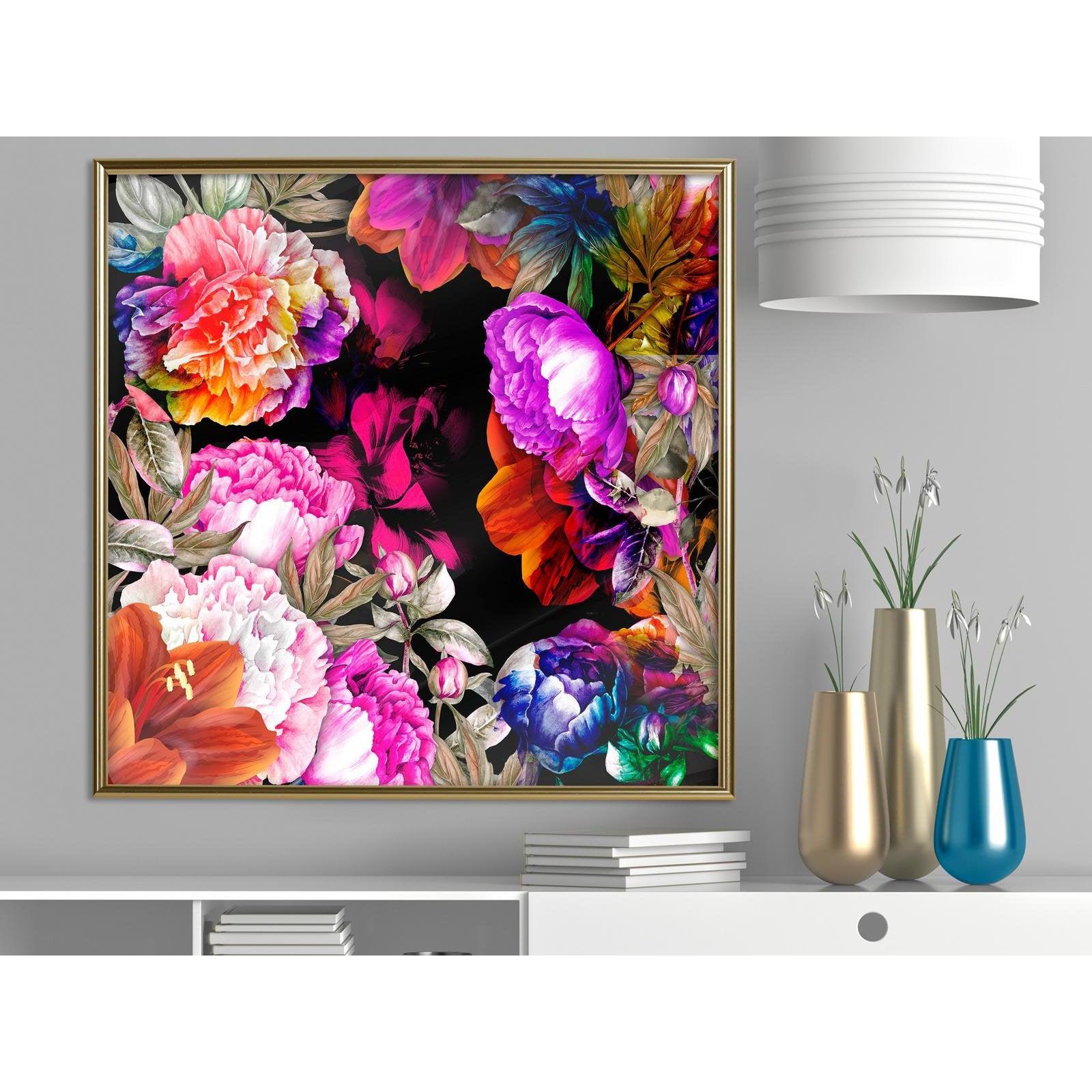 Inramad Poster / Tavla - Flower Sonata (Square)-Poster Inramad-Artgeist-peaceofhome.se