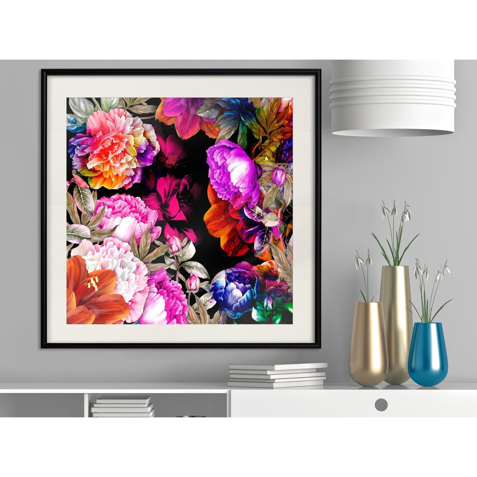 Inramad Poster / Tavla - Flower Sonata (Square)-Poster Inramad-Artgeist-peaceofhome.se