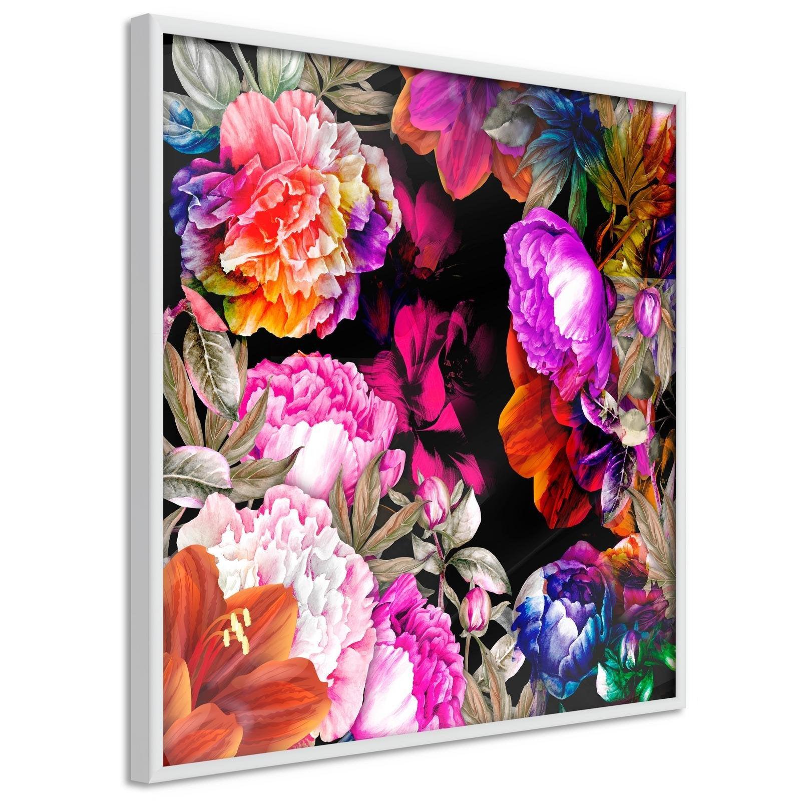 Inramad Poster / Tavla - Flower Sonata (Square)-Poster Inramad-Artgeist-peaceofhome.se