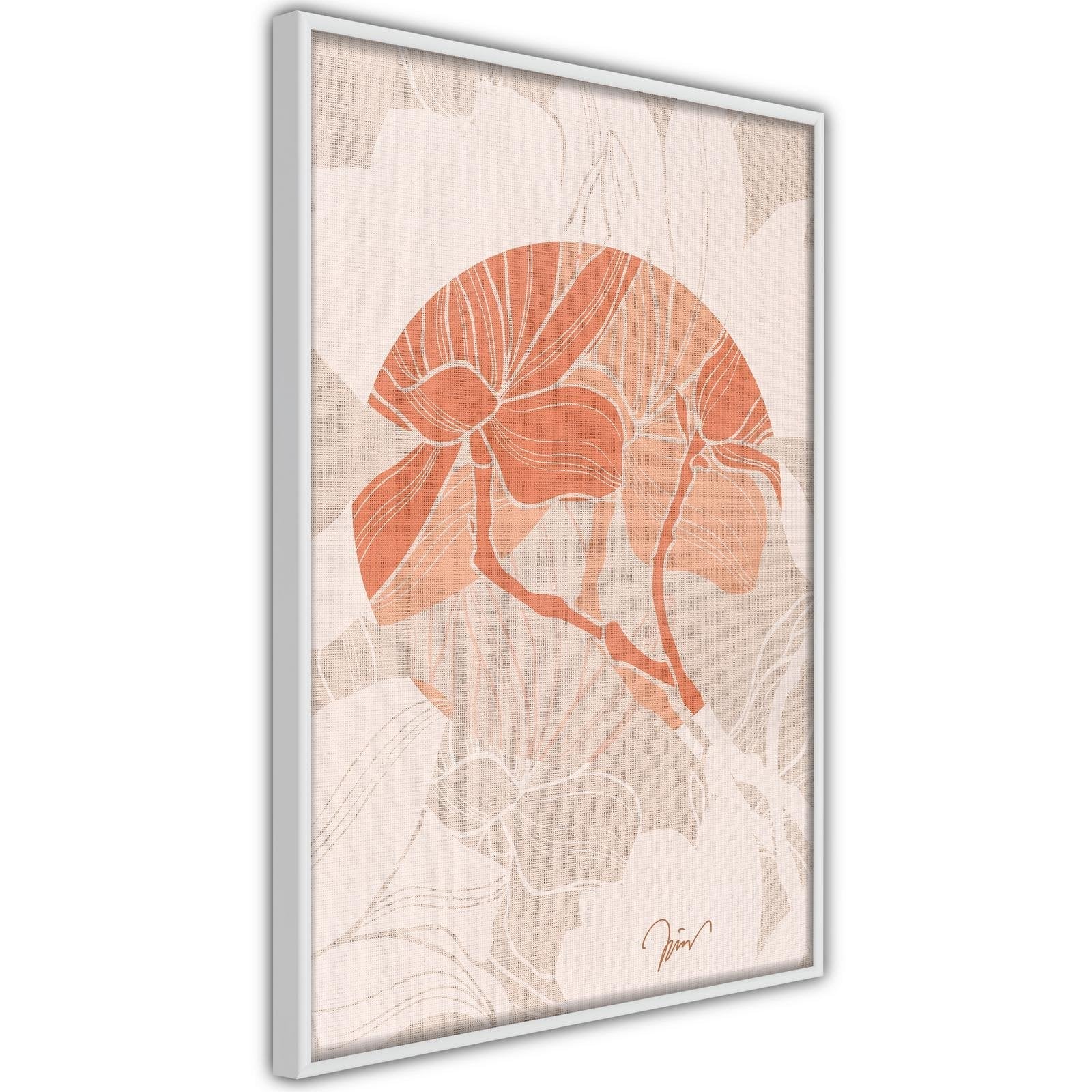 Inramad Poster / Tavla - Flowers on Fabric-Poster Inramad-Artgeist-peaceofhome.se