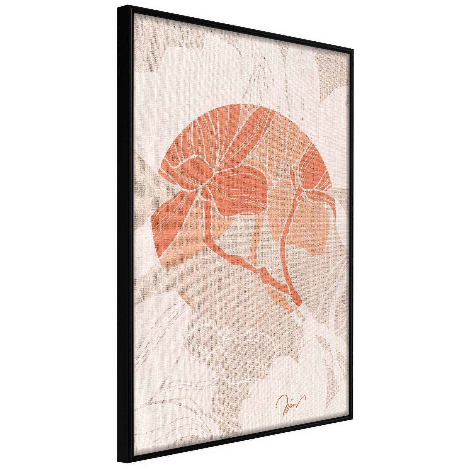 Inramad Poster / Tavla - Flowers on Fabric-Poster Inramad-Artgeist-peaceofhome.se