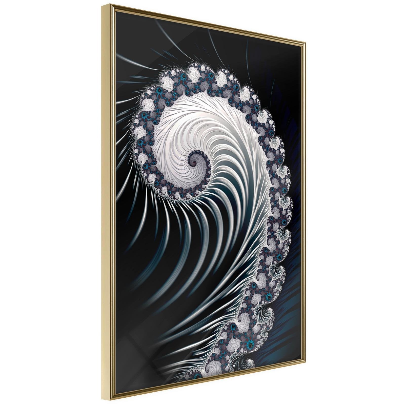 Inramad Poster / Tavla - Fractal Spiral (Negative)-Poster Inramad-Artgeist-peaceofhome.se