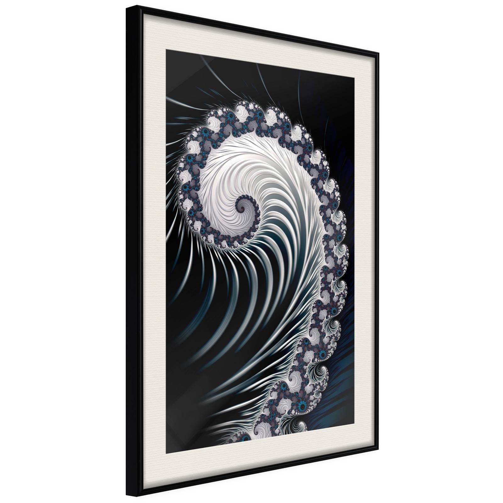 Inramad Poster / Tavla - Fractal Spiral (Negative)-Poster Inramad-Artgeist-peaceofhome.se