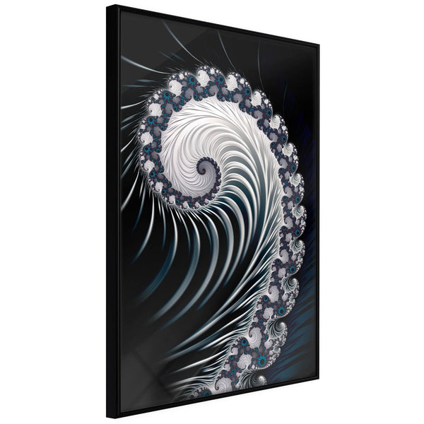 Inramad Poster / Tavla - Fractal Spiral (Negative)-Poster Inramad-Artgeist-peaceofhome.se